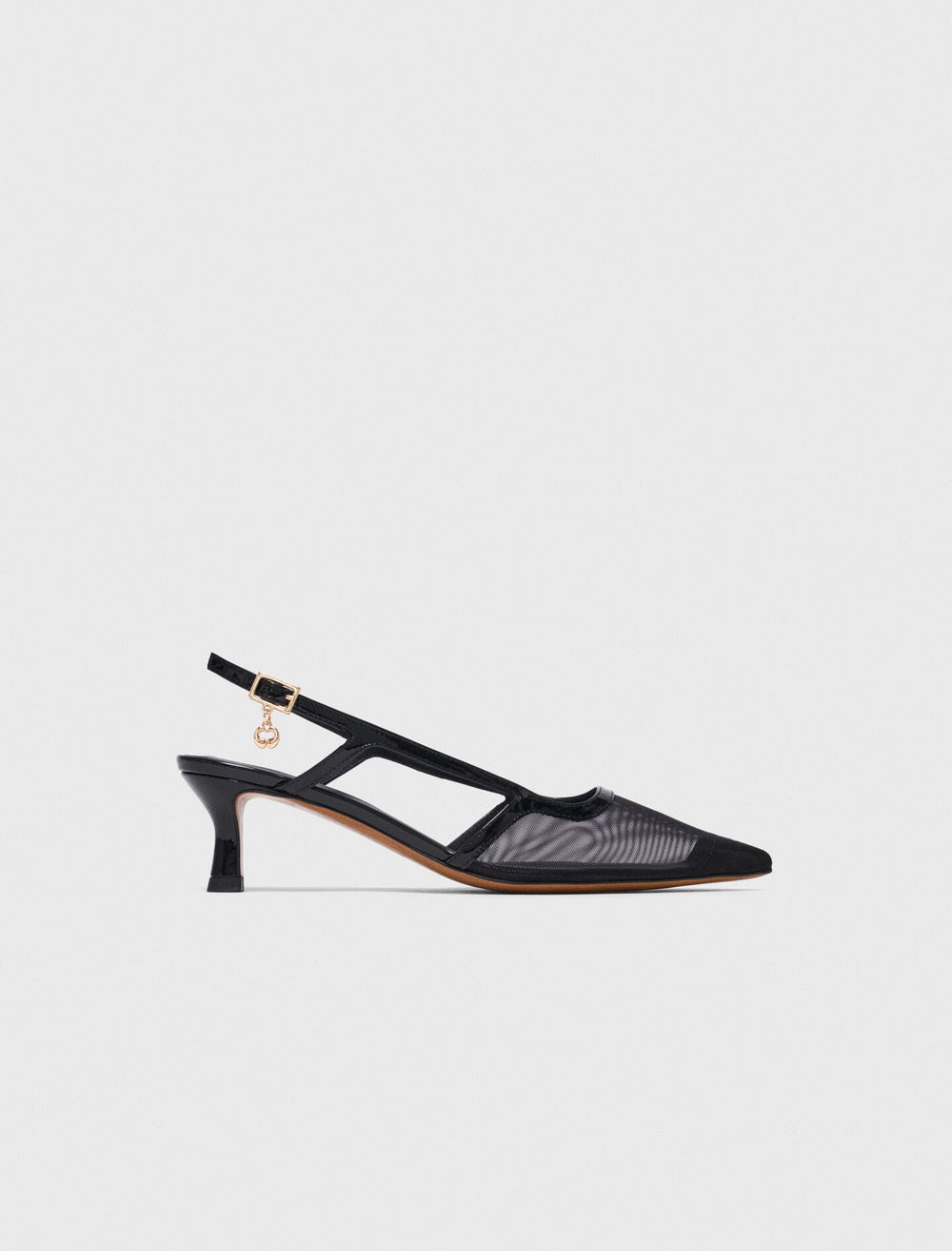 Maje Discount / Leather and mesh slingbacks