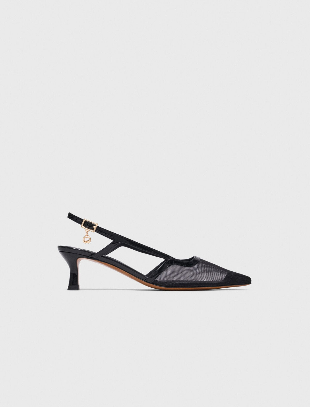 Maje Discount / Leather and mesh slingbacks