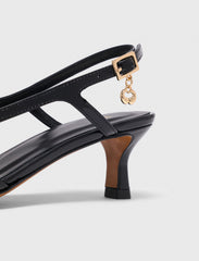 Maje Discount / Leather and mesh slingbacks