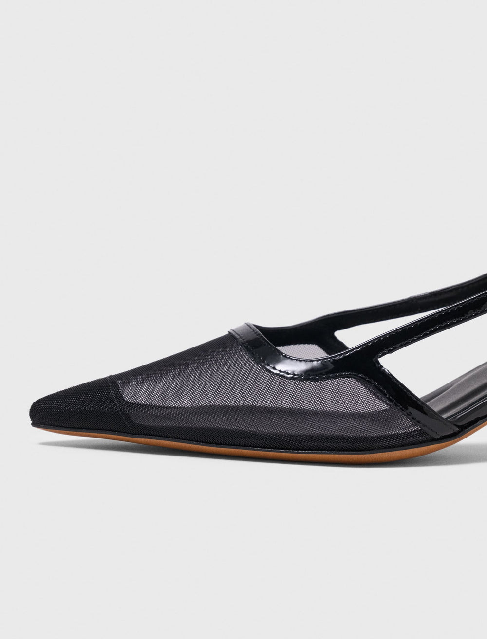 Maje Discount / Leather and mesh slingbacks