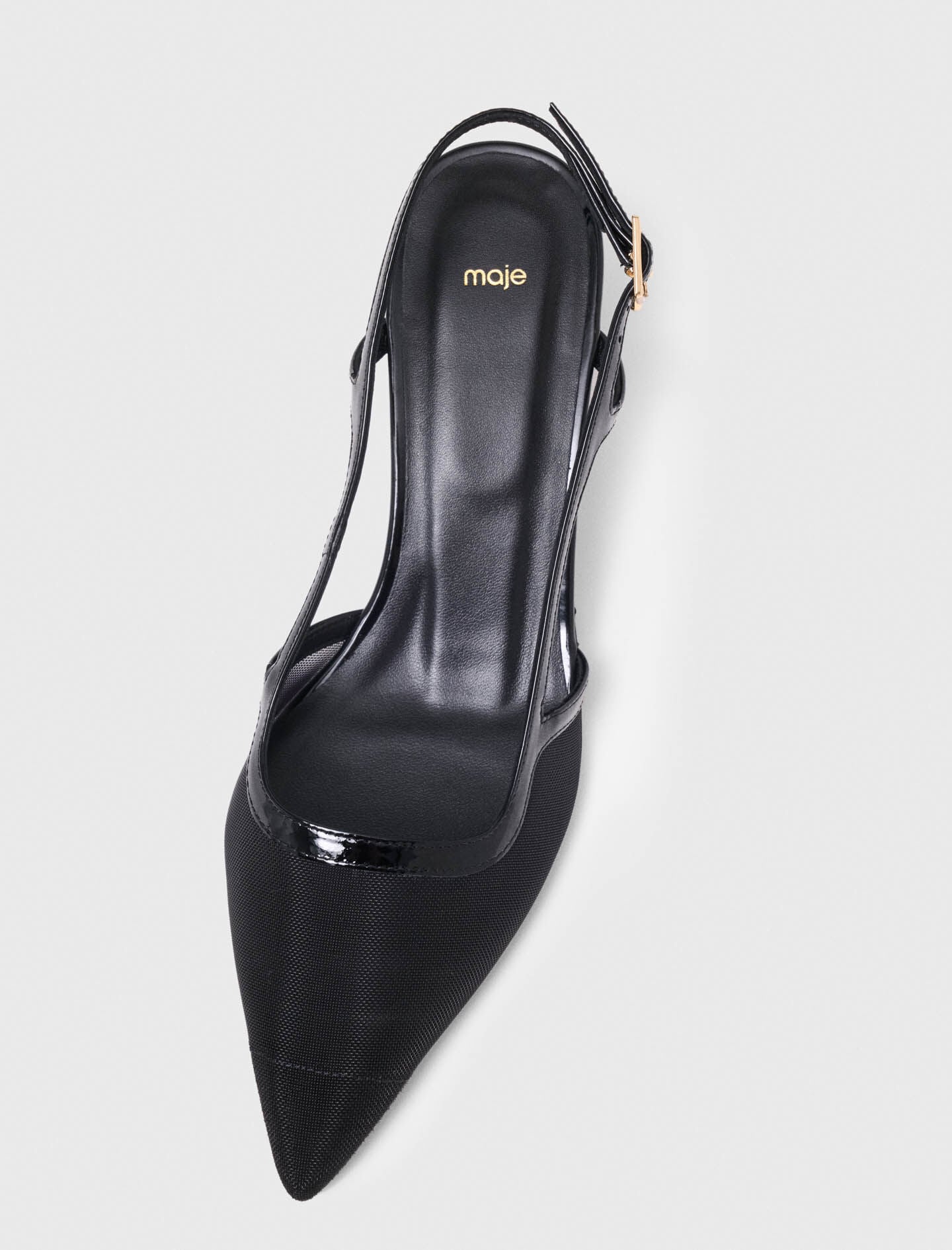 Maje Discount / Leather and mesh slingbacks