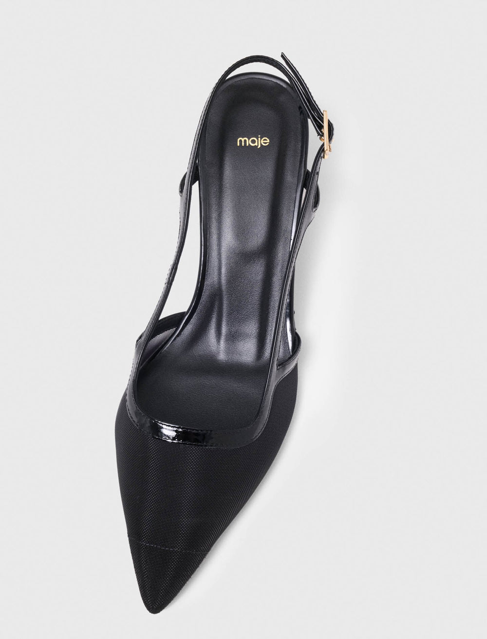Maje Discount / Leather and mesh slingbacks