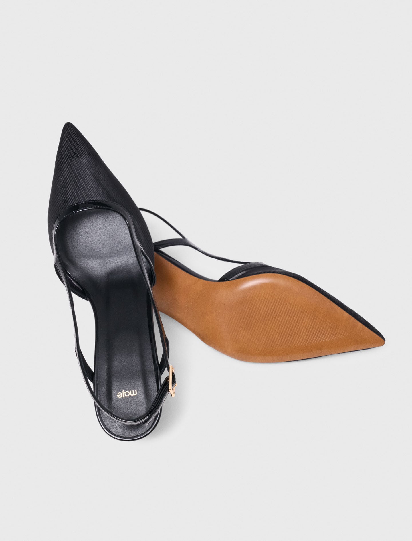Maje Discount / Leather and mesh slingbacks