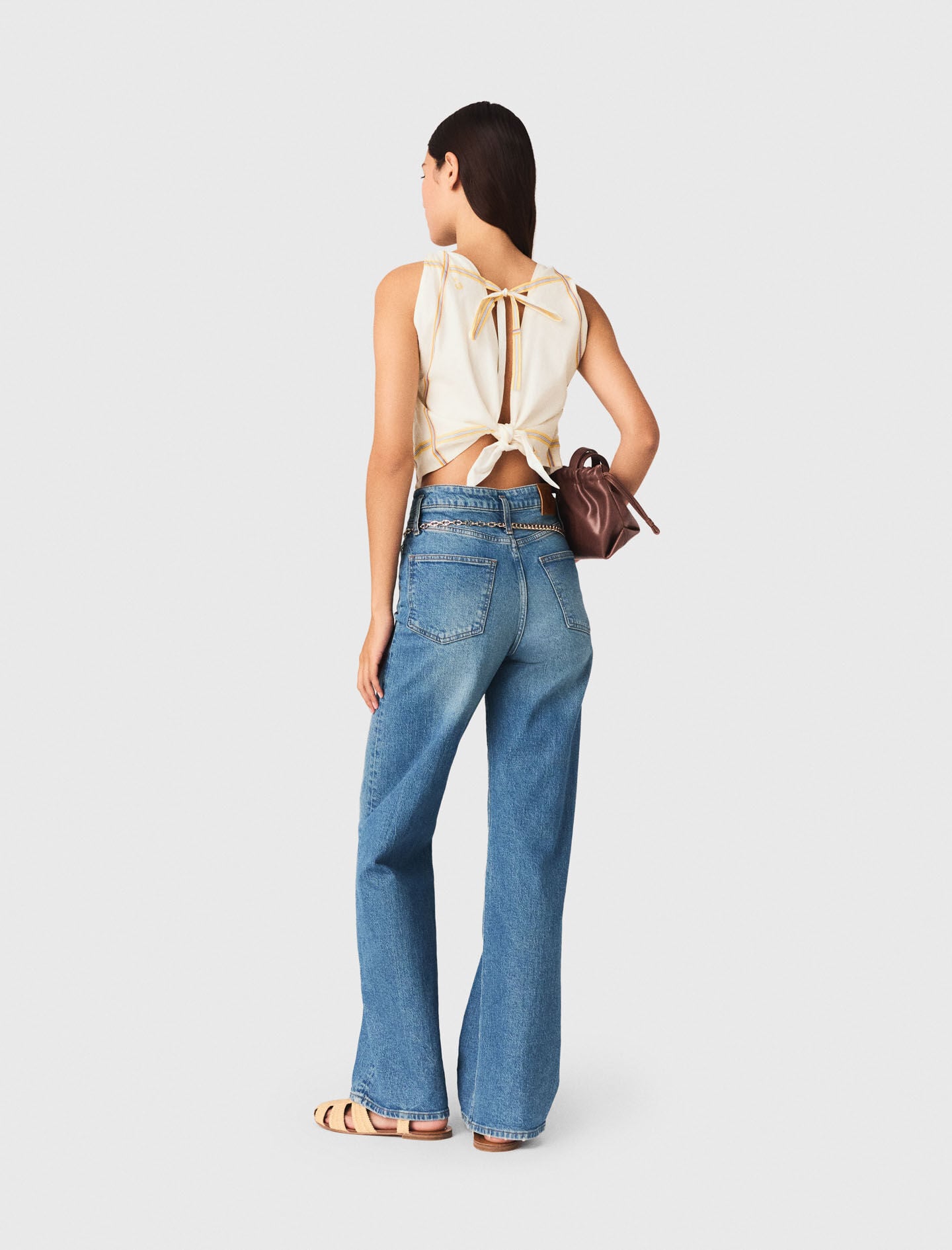 Maje Online / Patterned backless crop top