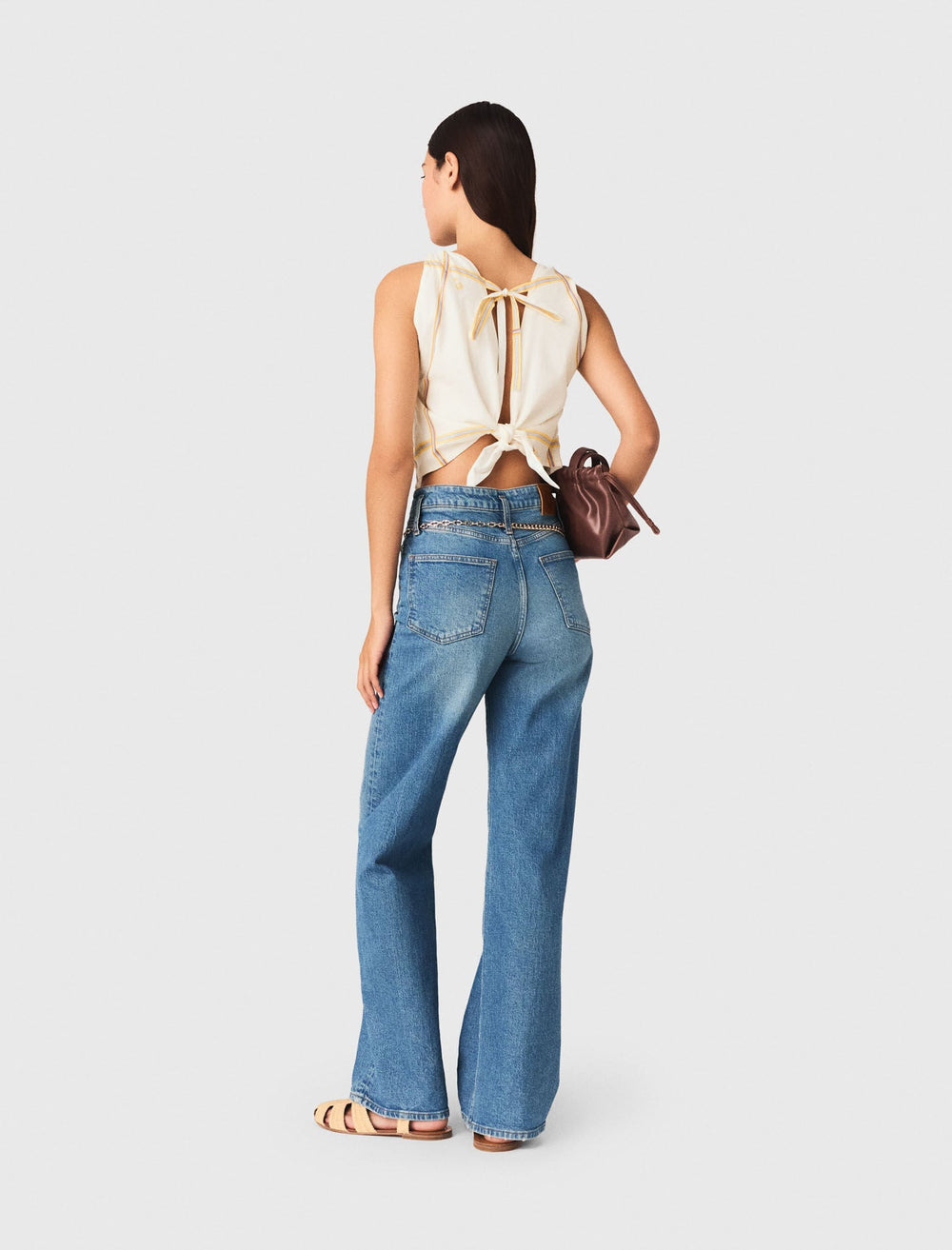 Maje Online / Patterned backless crop top