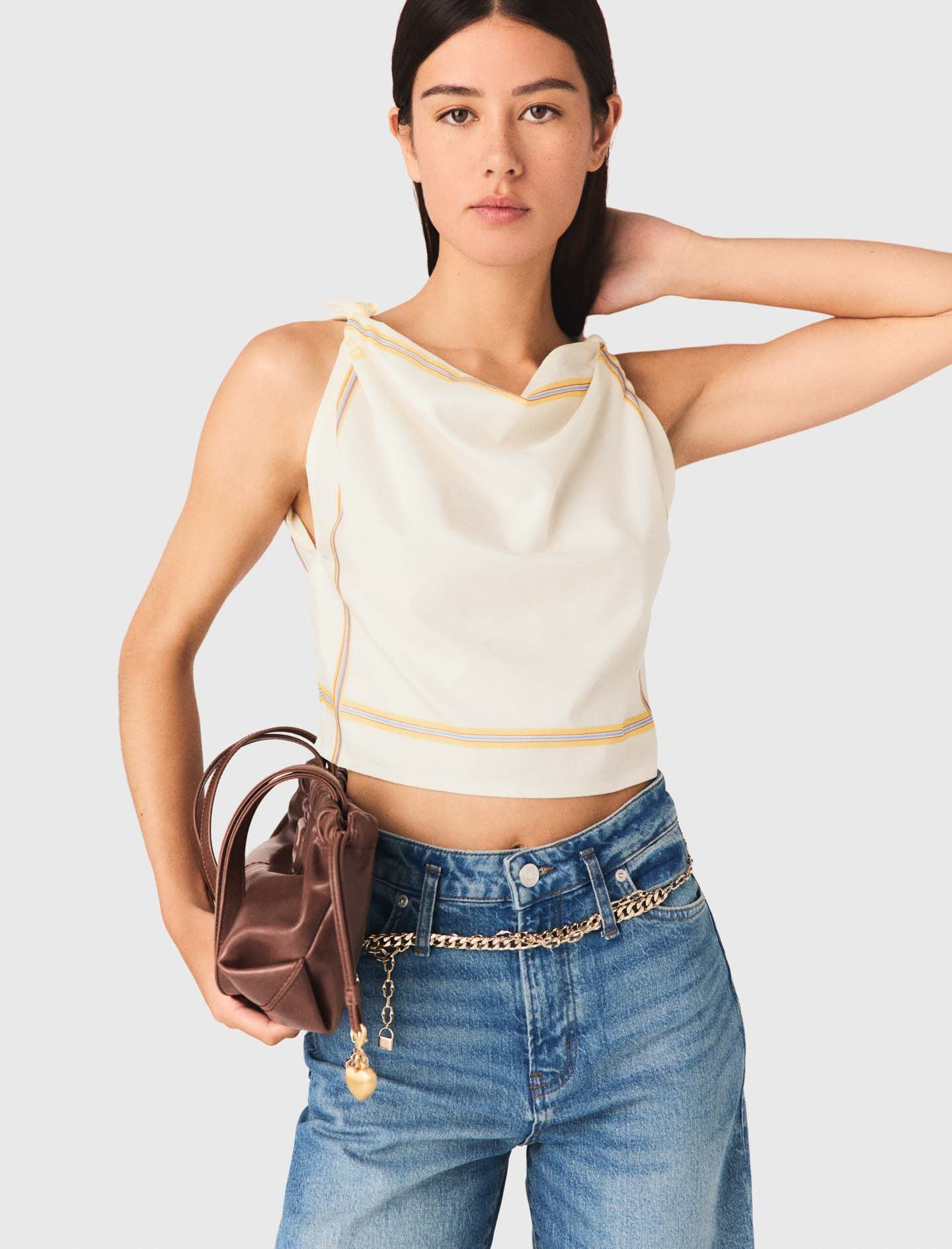 Maje Online / Patterned backless crop top