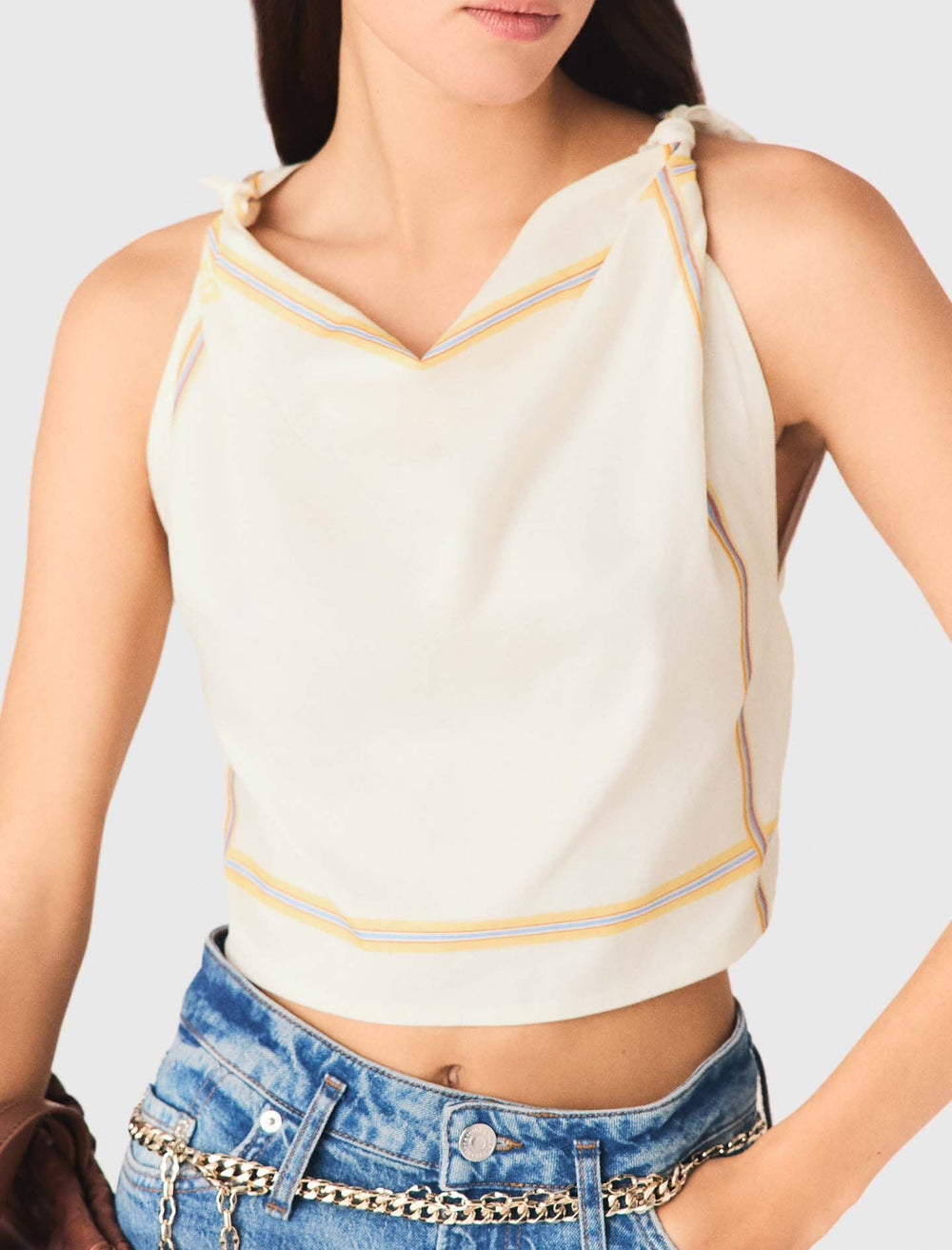 Maje Online / Patterned backless crop top