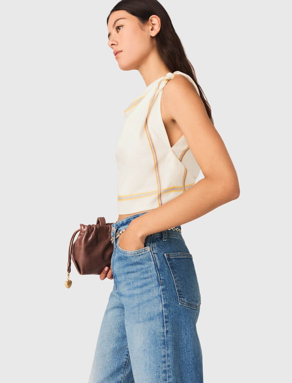 Maje Online / Patterned backless crop top