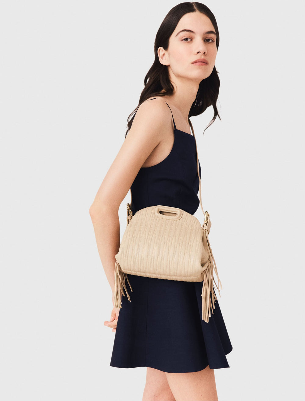 Maje On Sale / Stitched leather mini Miss M bag