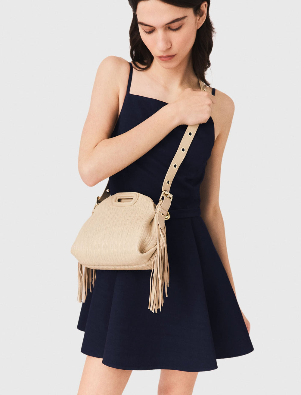 Maje On Sale / Stitched leather mini Miss M bag