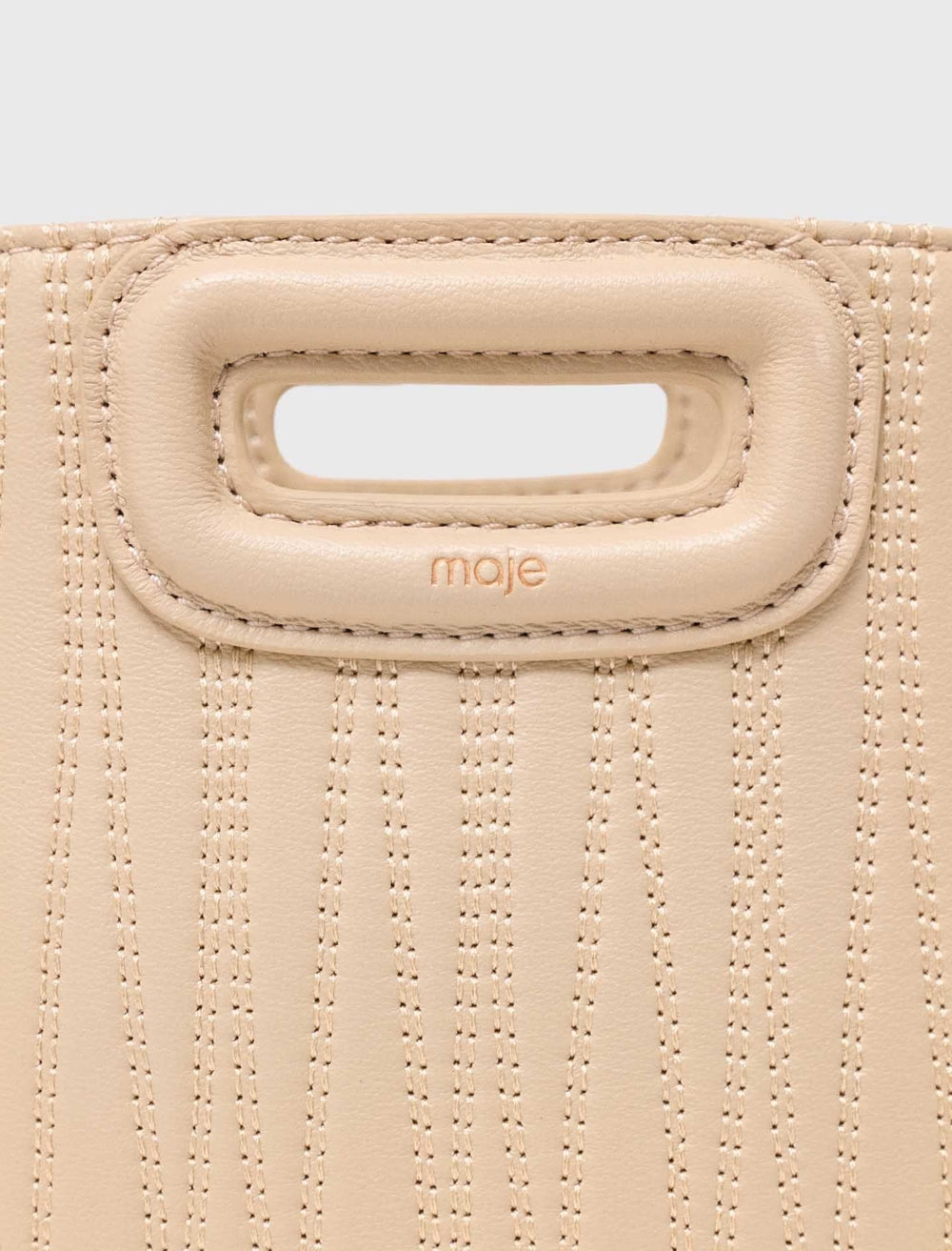 Maje Outlet / Topstitched leather mini M bag