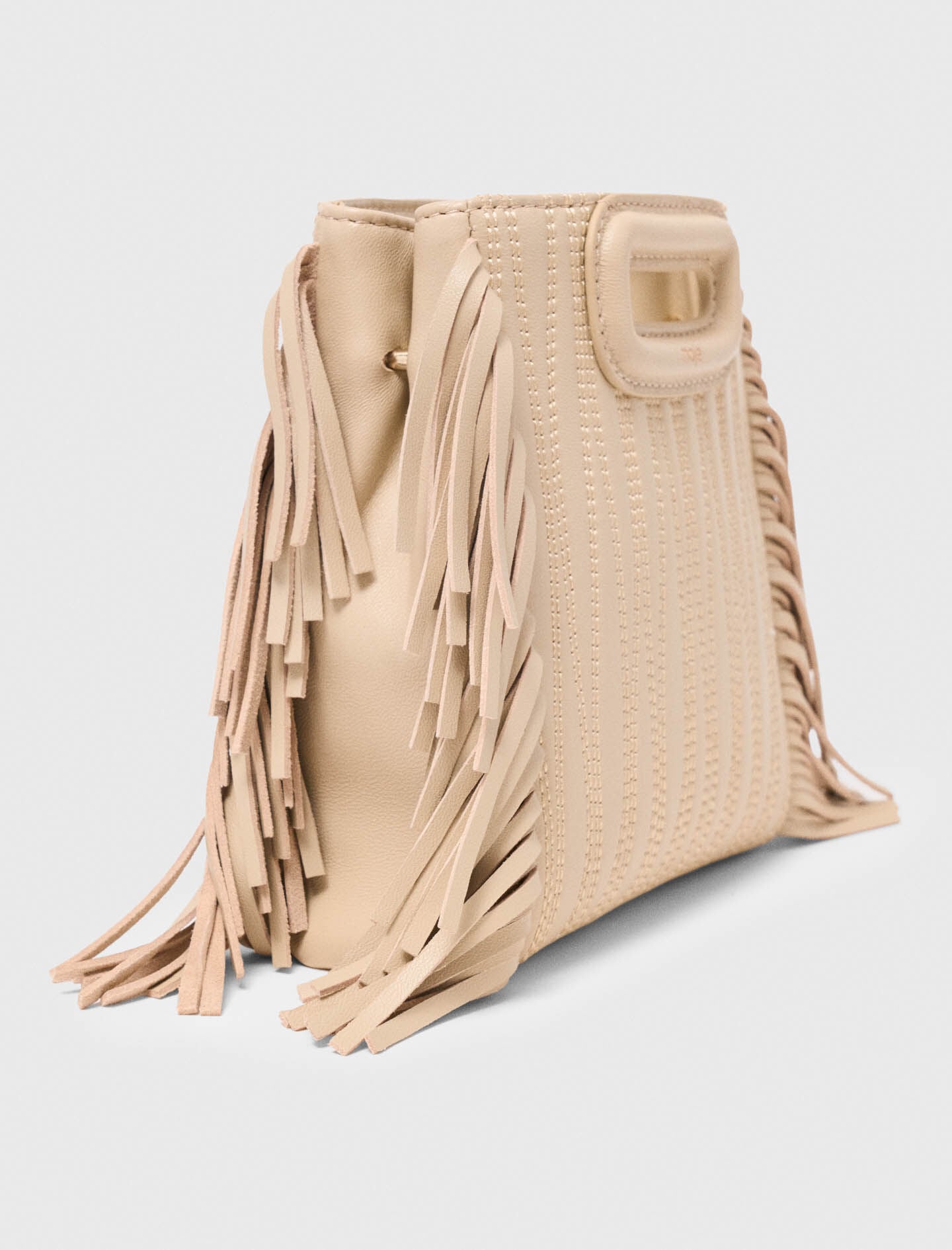 Maje Outlet / Topstitched leather mini M bag