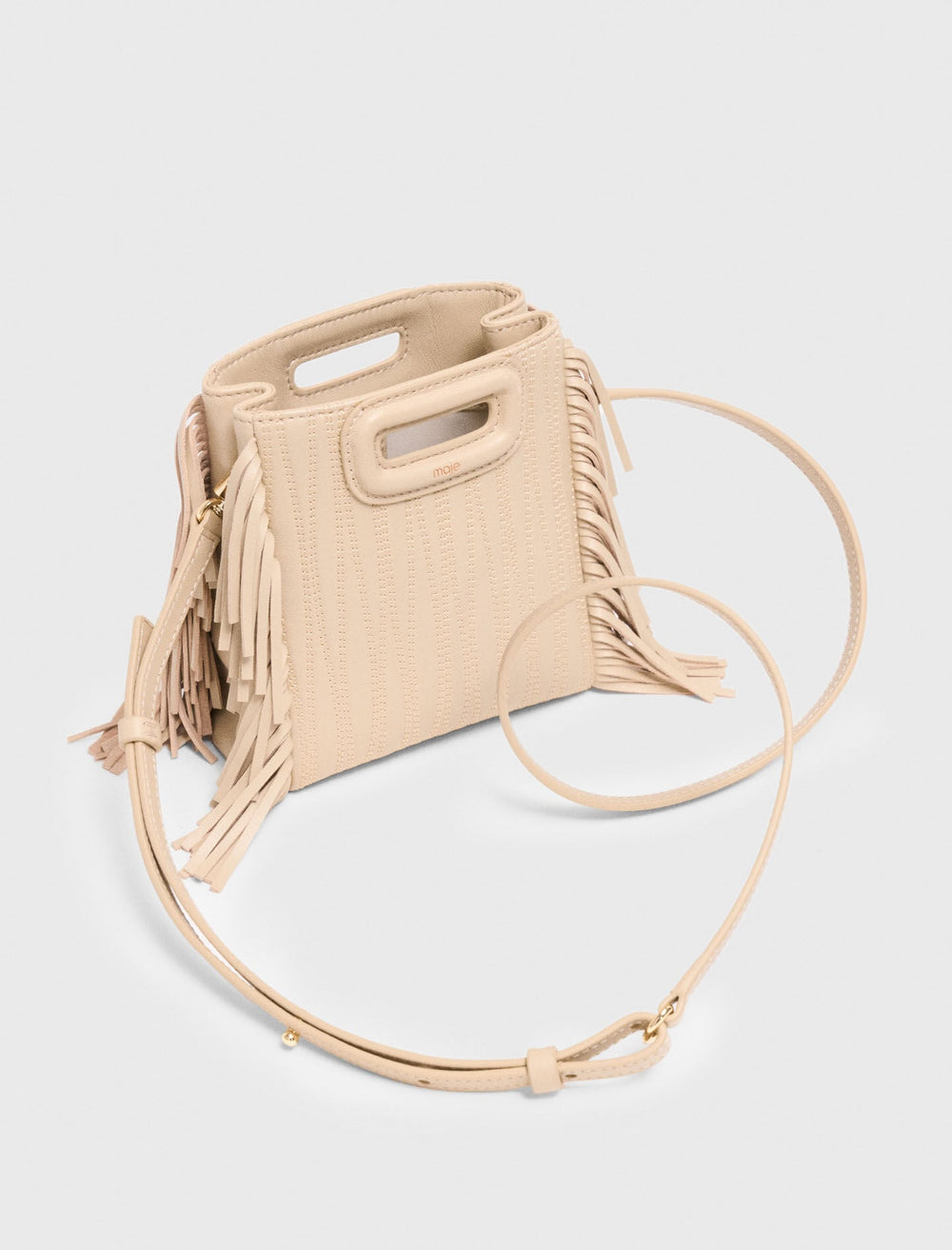 Maje Outlet / Topstitched leather mini M bag