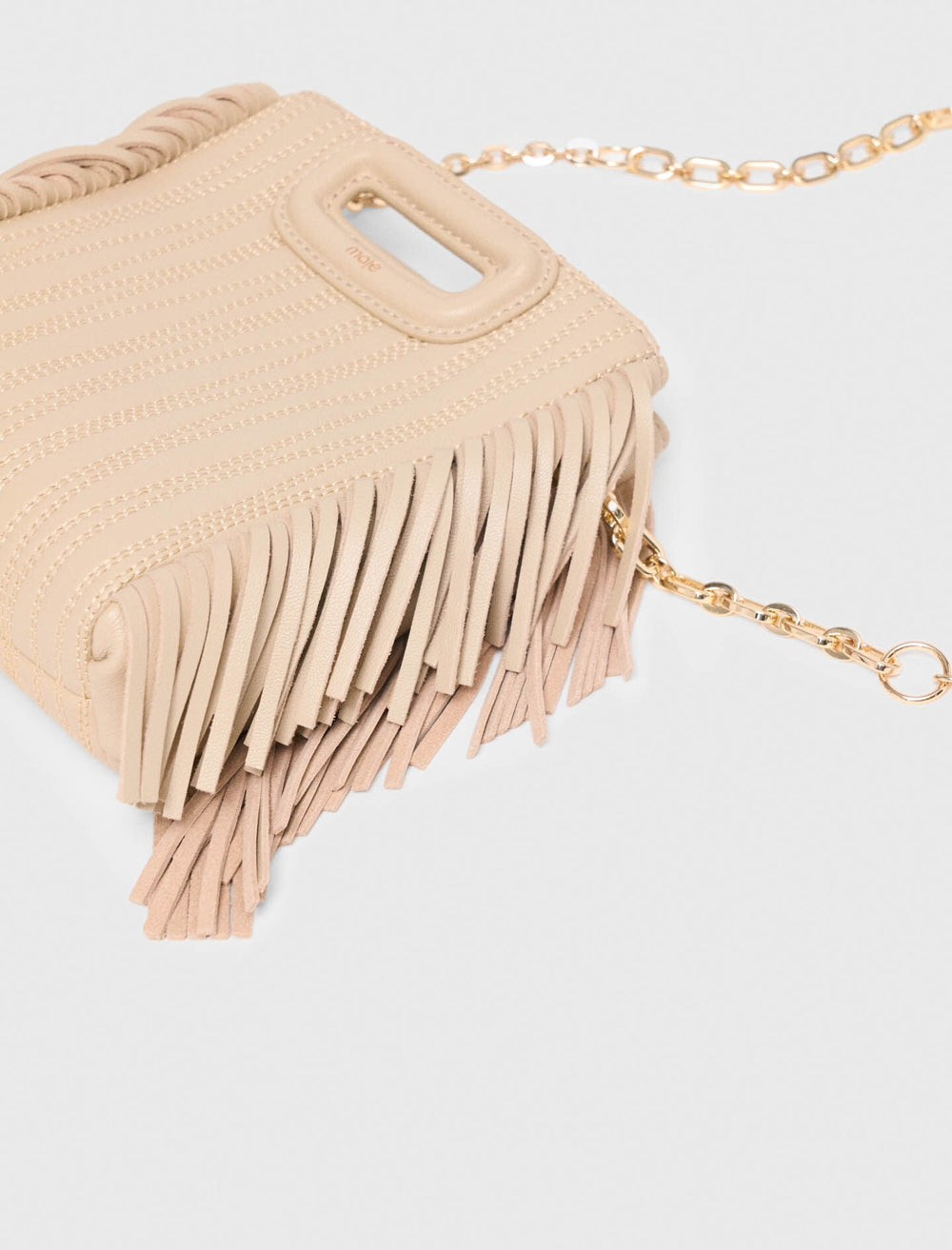 Maje Outlet / Topstitched leather mini M bag