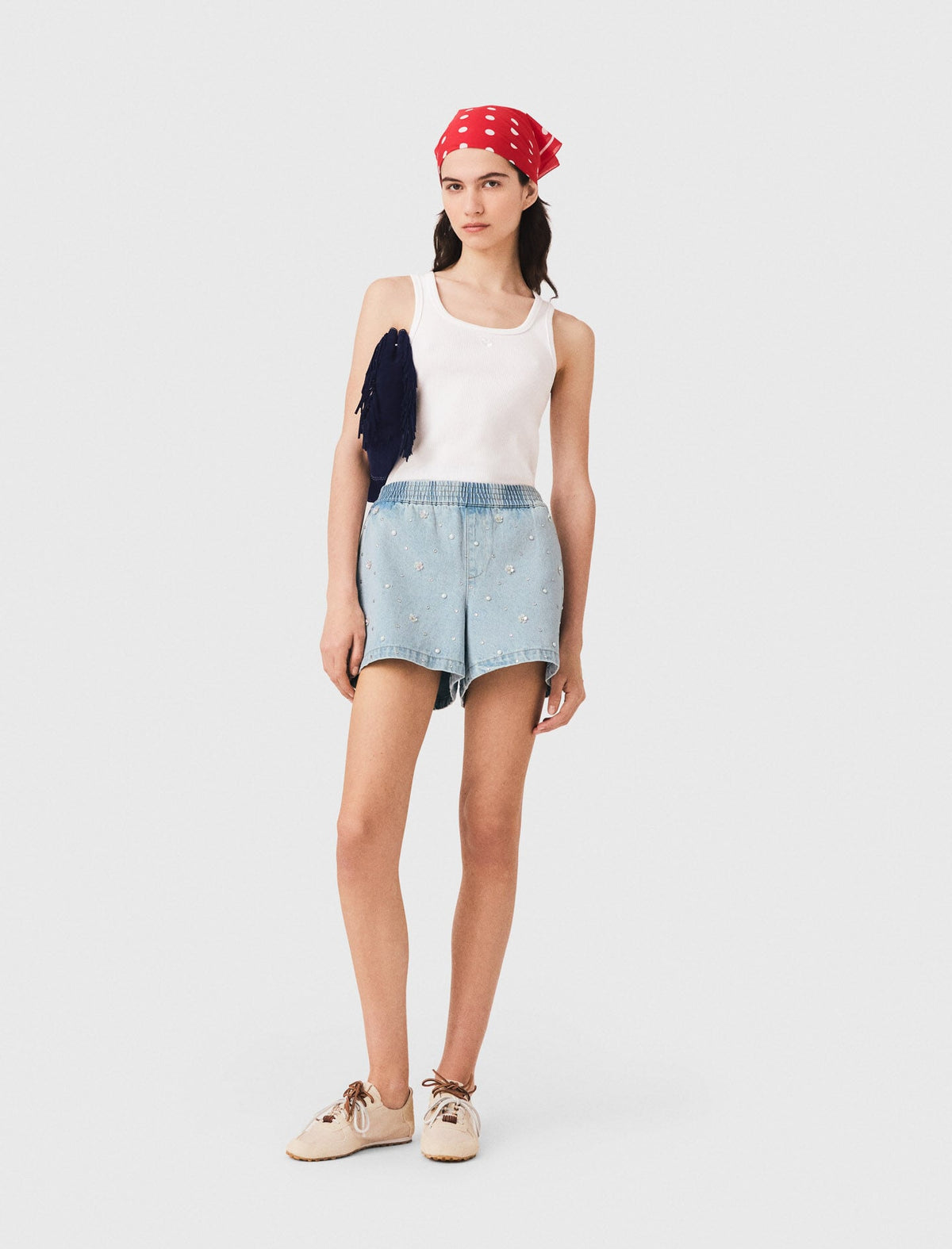 Maje Discount / Floral denim shorts