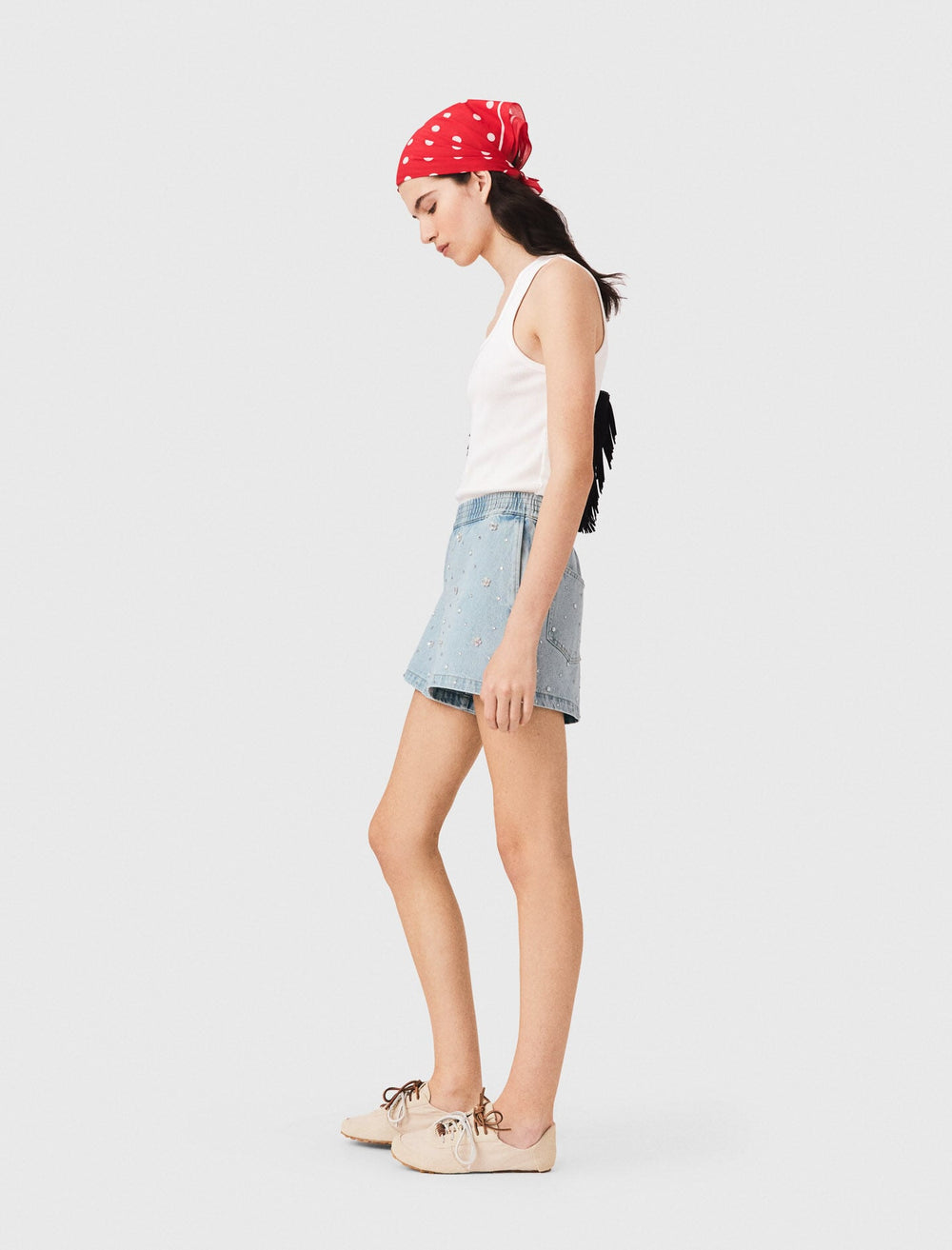 Maje Discount / Floral denim shorts
