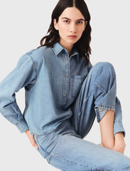 Maje Online / Denim shirt with logo