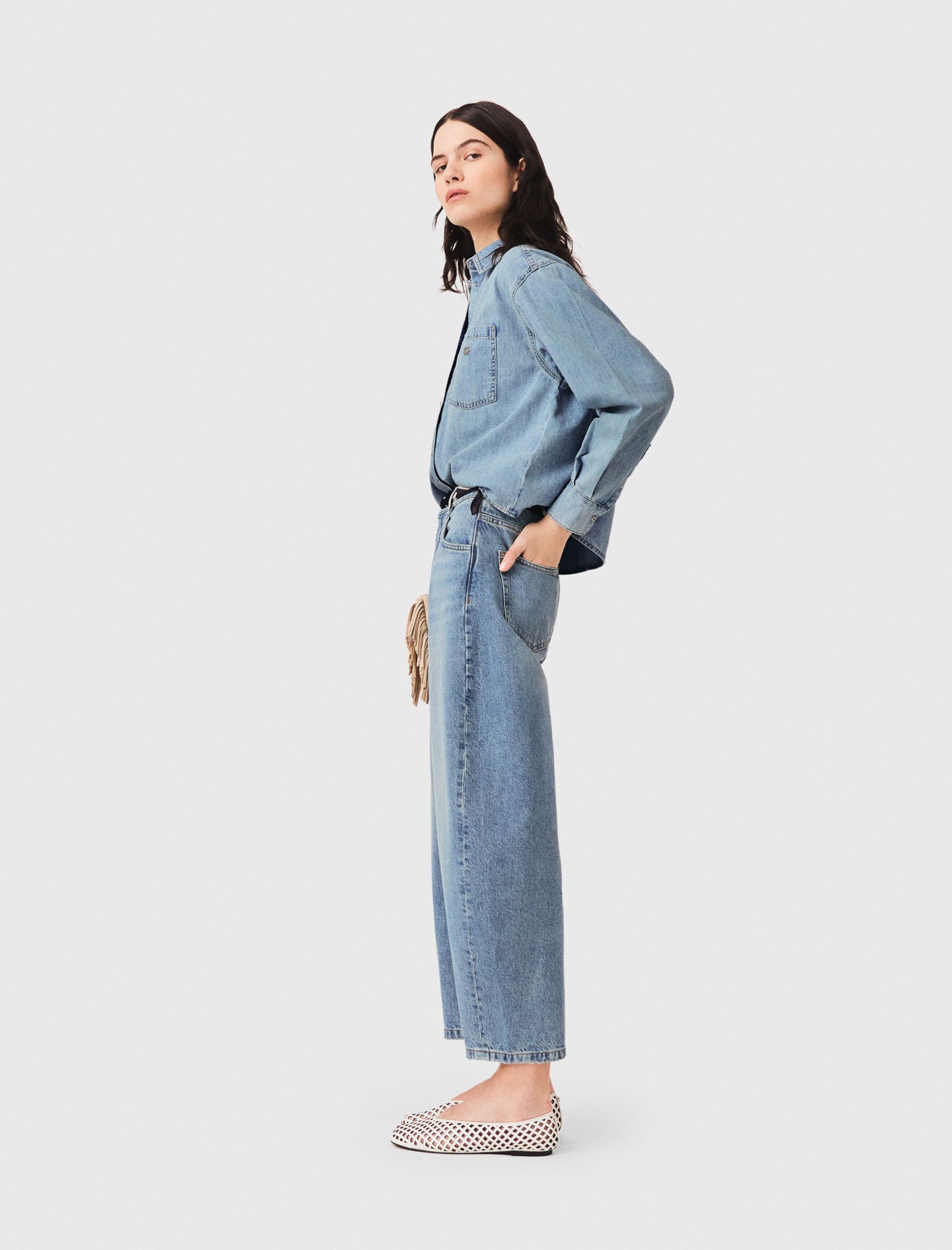 Maje Online / Denim shirt with logo