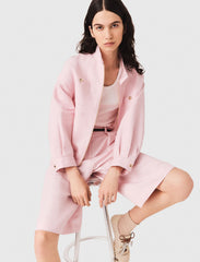 Maje Sale / Linen blend bomber jacket