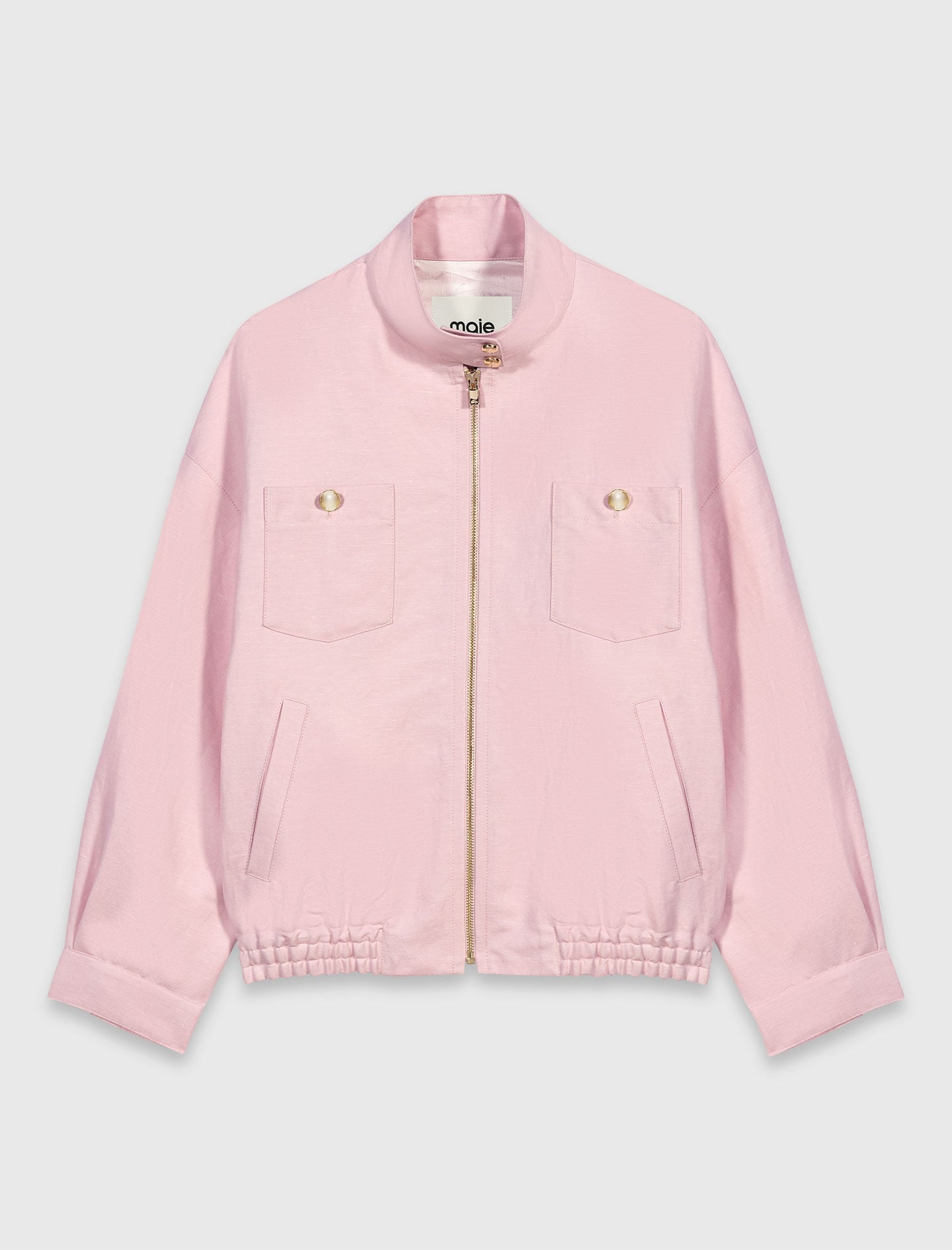 Maje Sale / Linen blend bomber jacket