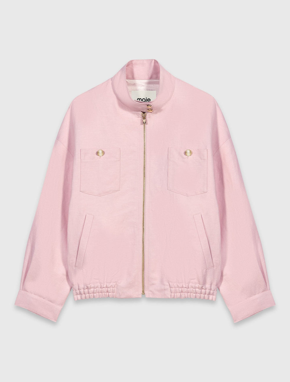 Maje Sale / Linen blend bomber jacket