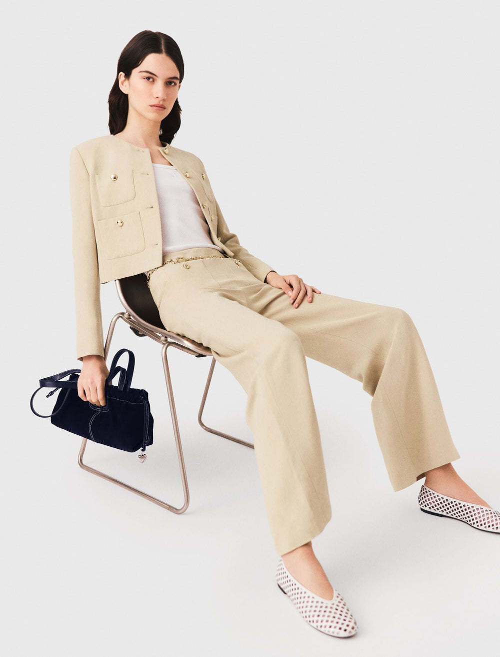 Maje Outlet / Linen blend suit trousers