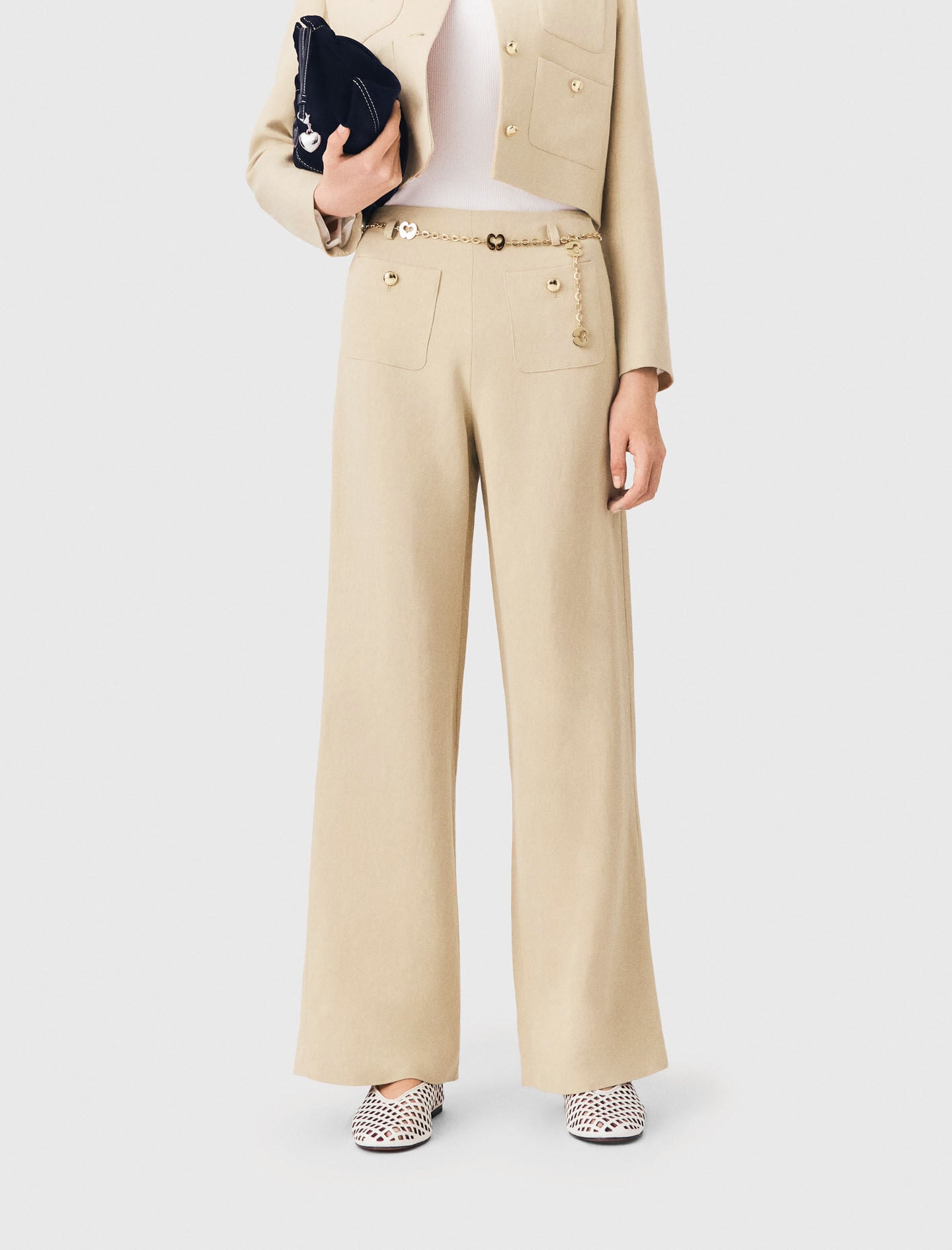 Maje Outlet / Linen blend suit trousers