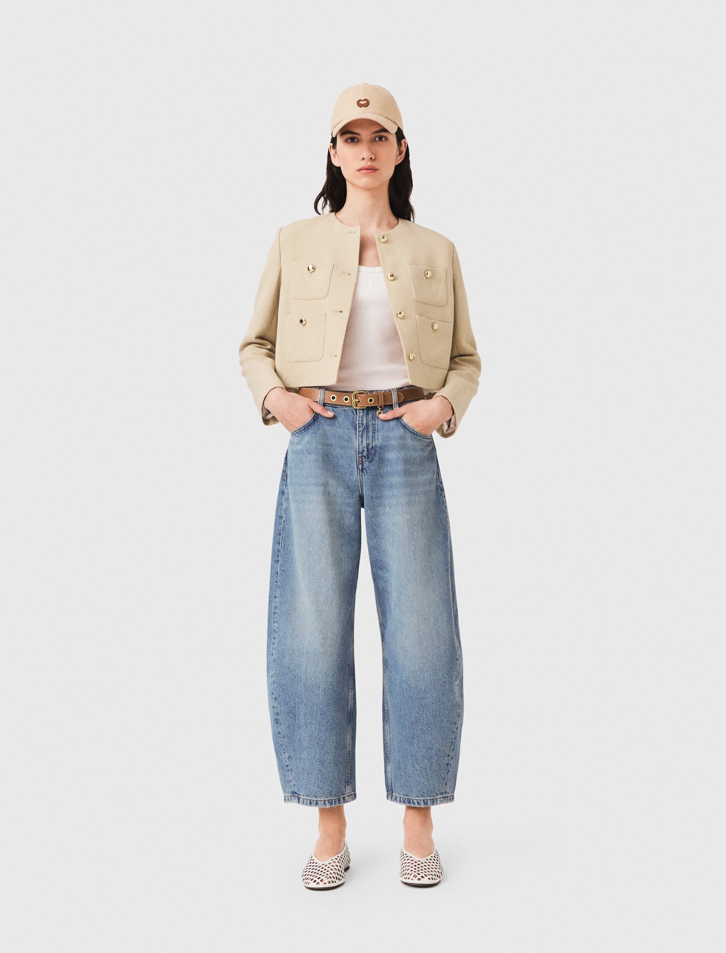 Maje New / Short linen blend jacket