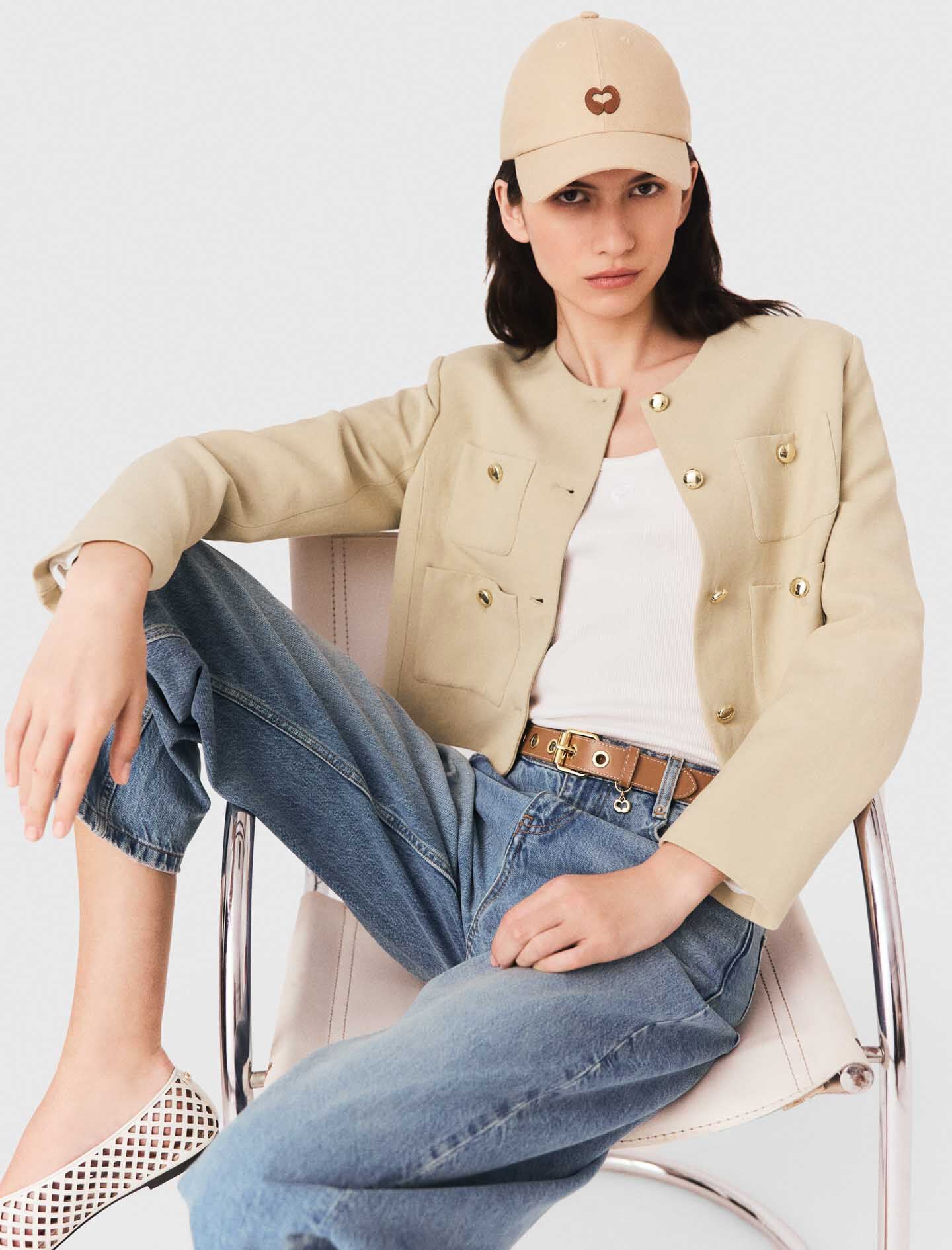Maje New / Short linen blend jacket