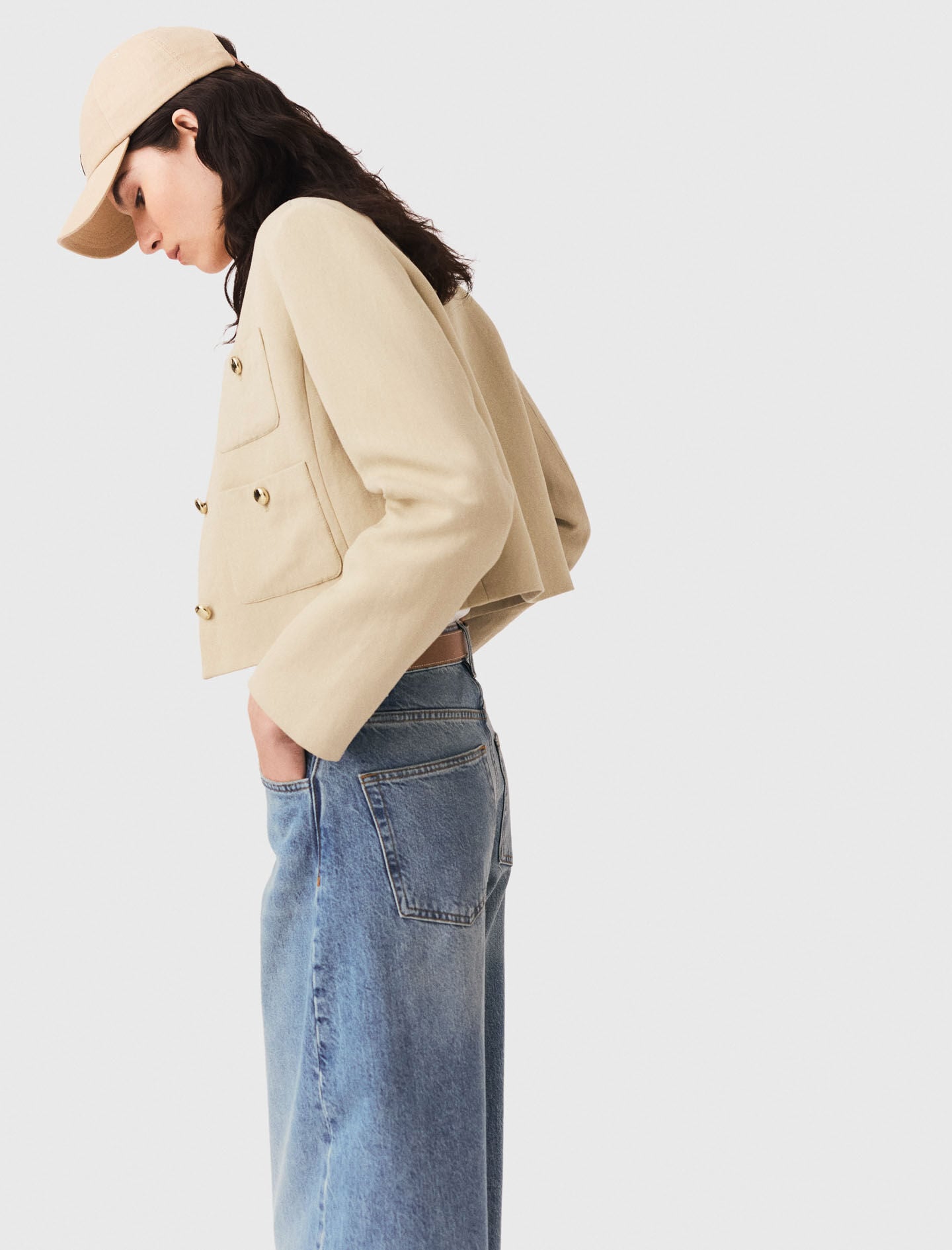 Maje New / Short linen blend jacket