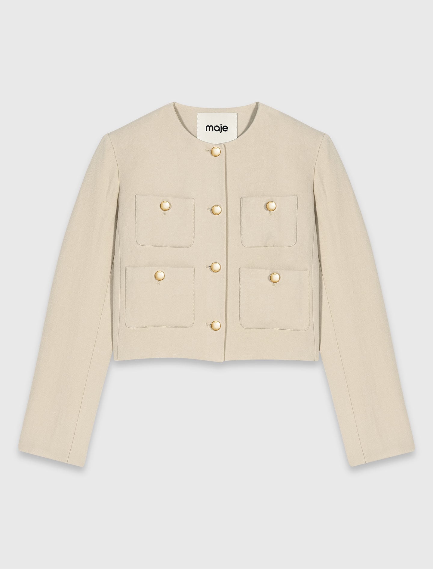 Maje New / Short linen blend jacket