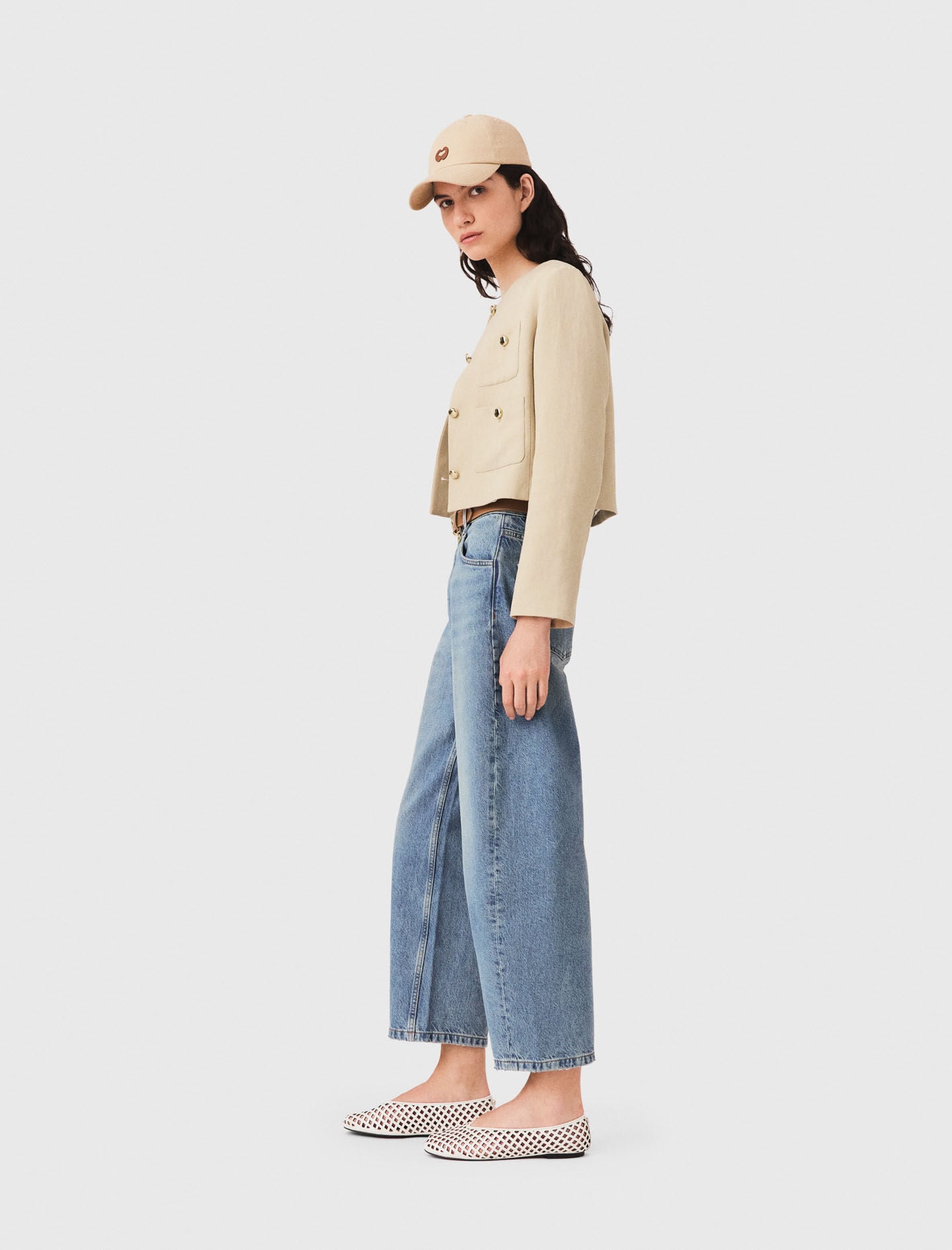 Maje New / Short linen blend jacket