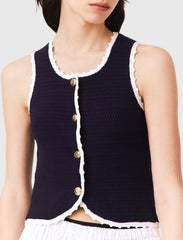 Maje Sale / Knit top with crochet trim