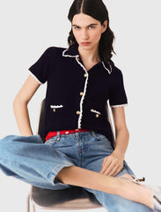 Maje On Sale / Cardigan with crochet trim