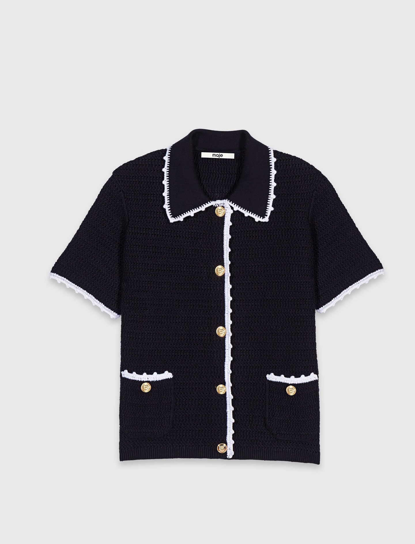 Maje On Sale / Cardigan with crochet trim