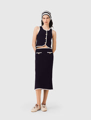 Maje Outlet / Midi skirt with crochet trim