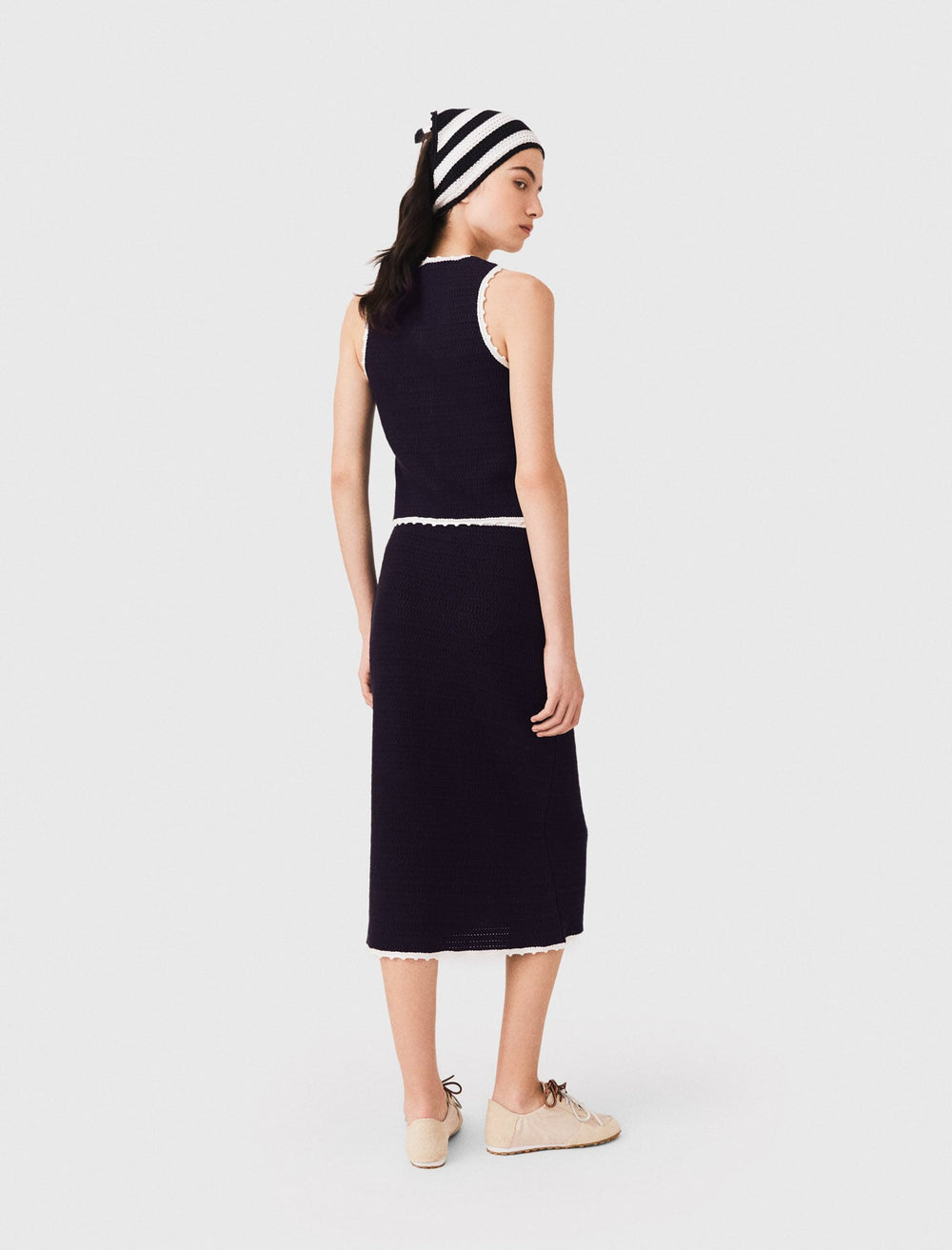 Maje Outlet / Midi skirt with crochet trim