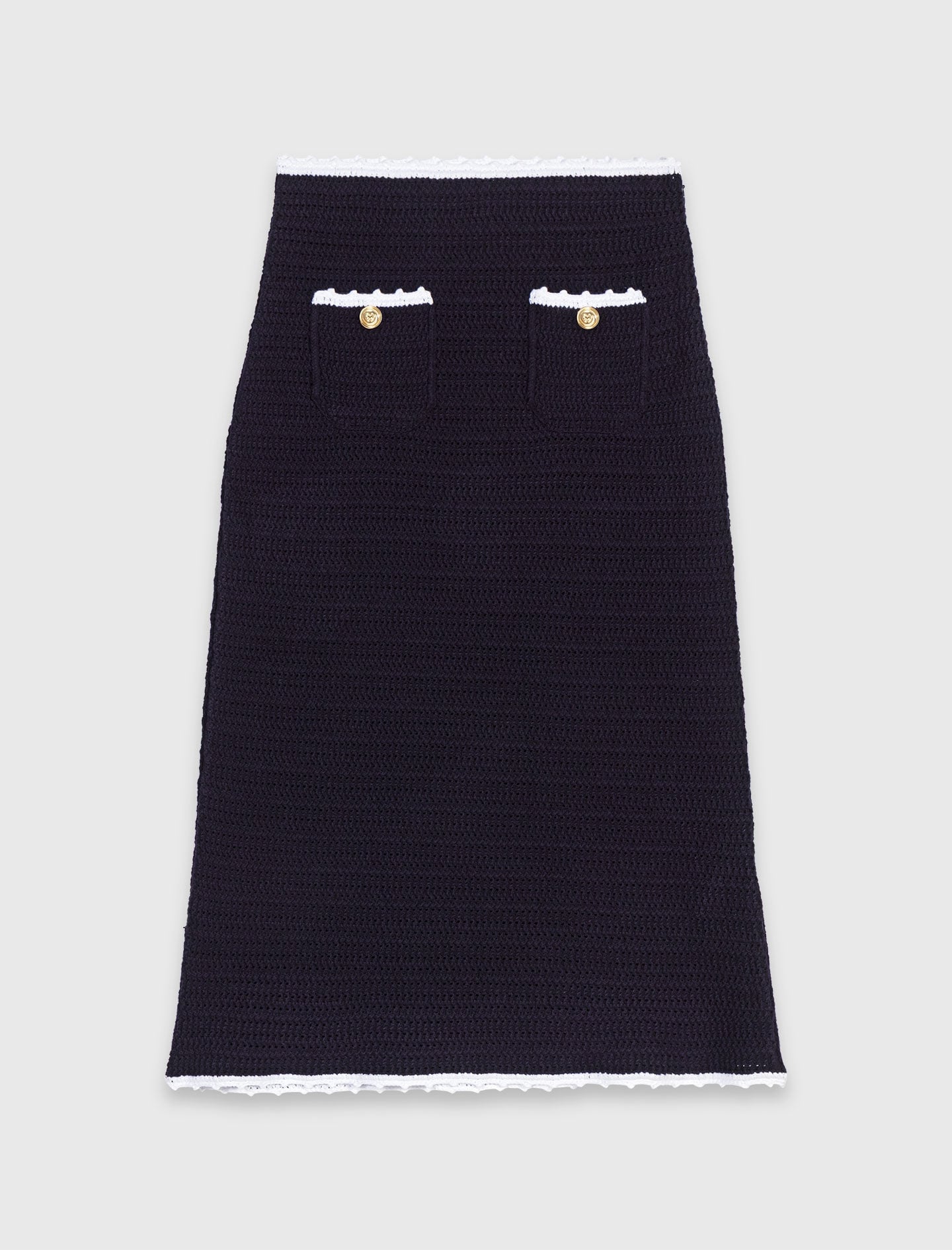Maje Outlet / Midi skirt with crochet trim