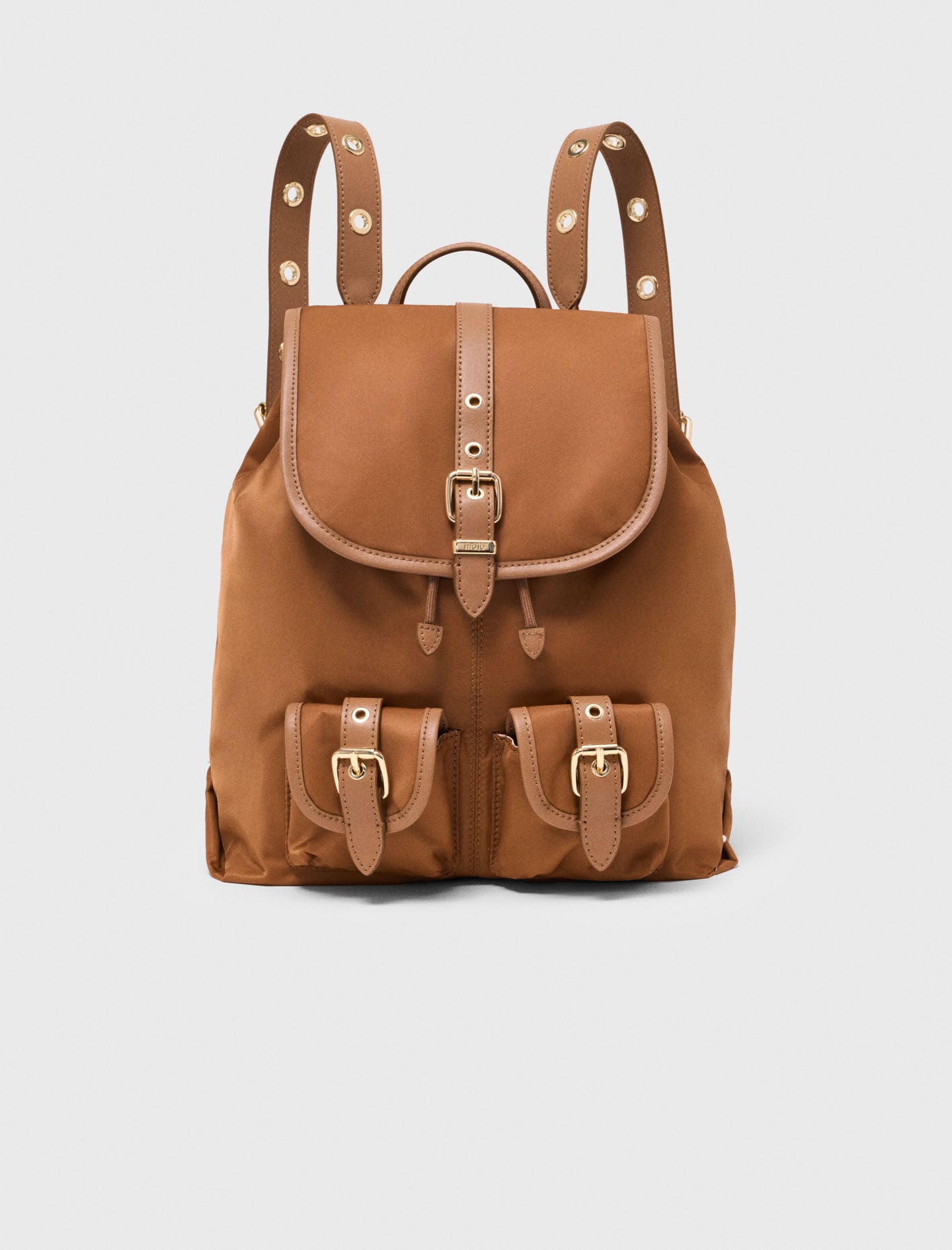 Maje New / Leather and nylon backpack