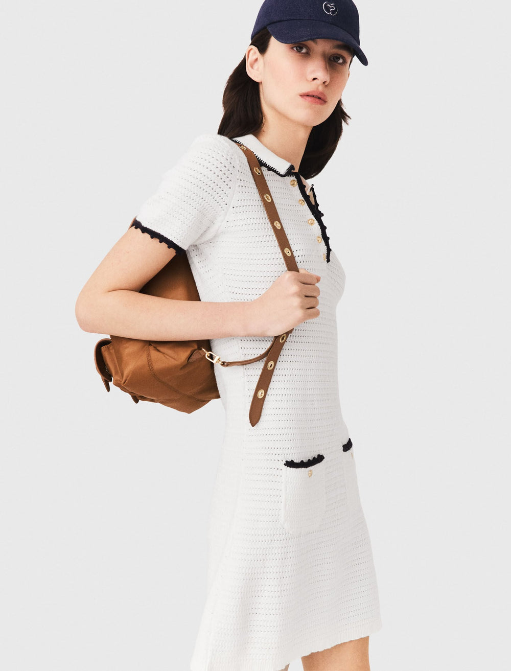 Maje New / Leather and nylon backpack