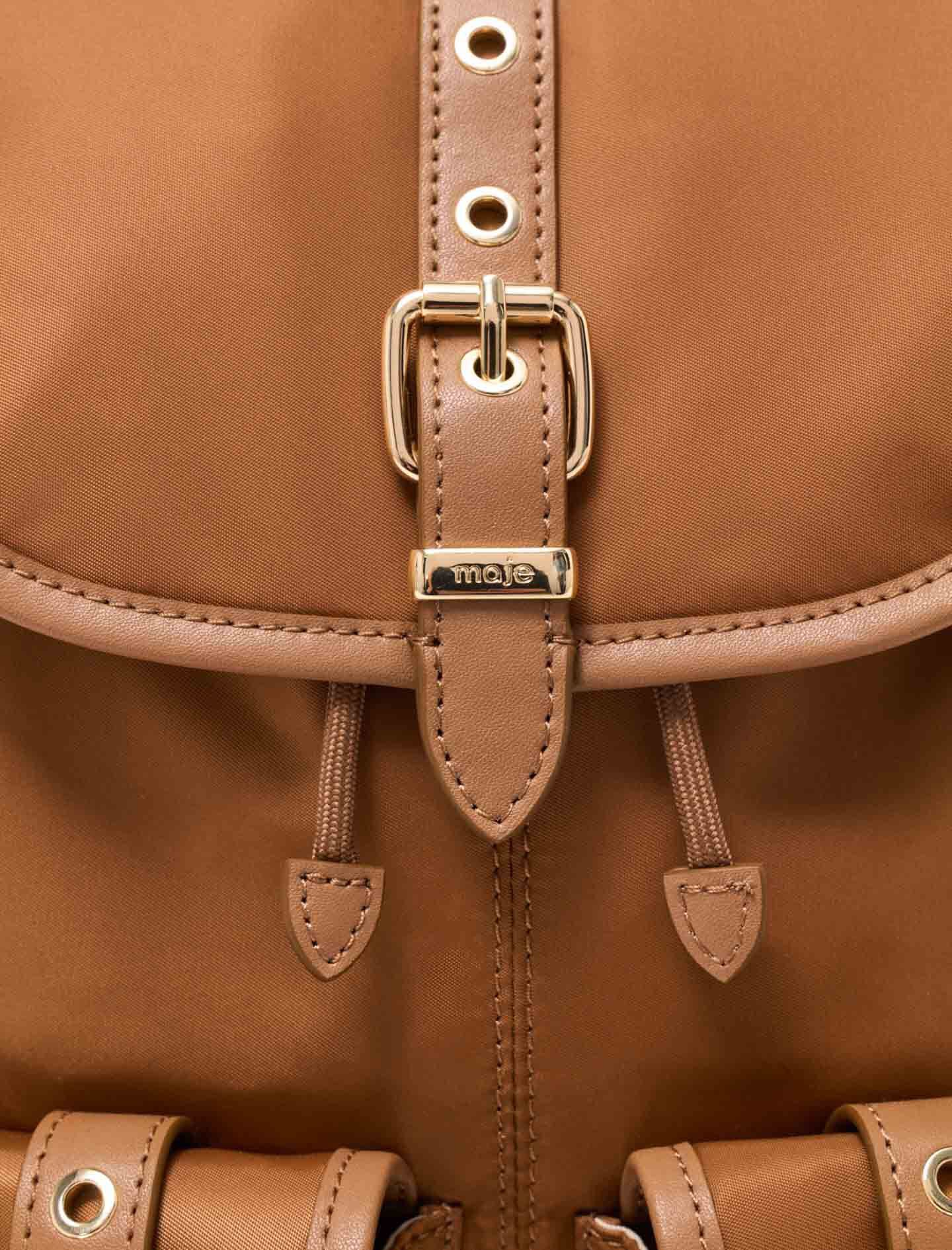 Maje New / Leather and nylon backpack