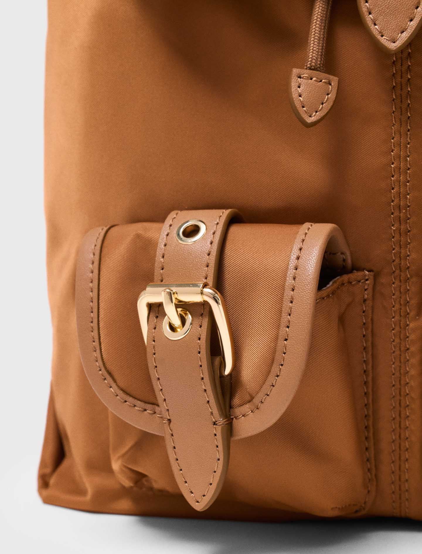 Maje New / Leather and nylon backpack