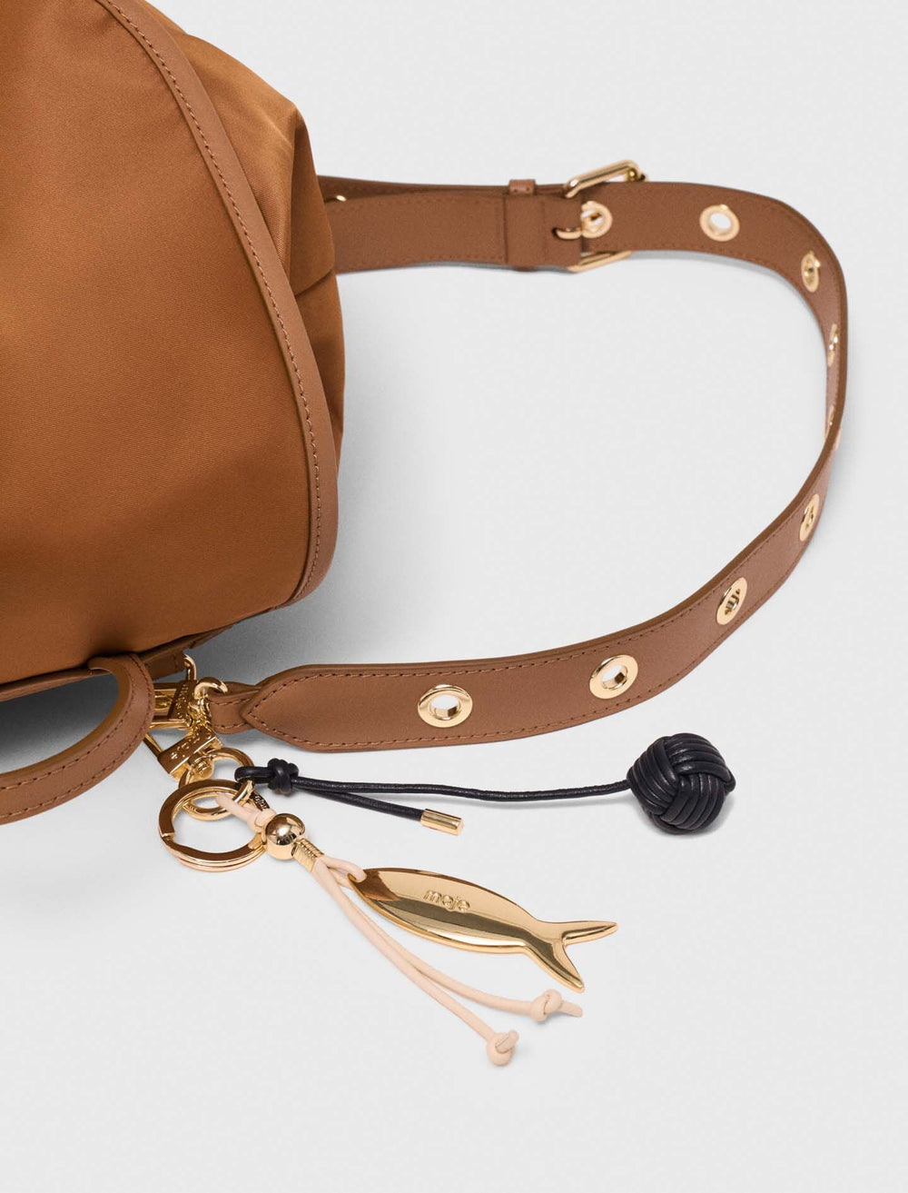 Maje New / Leather and nylon backpack