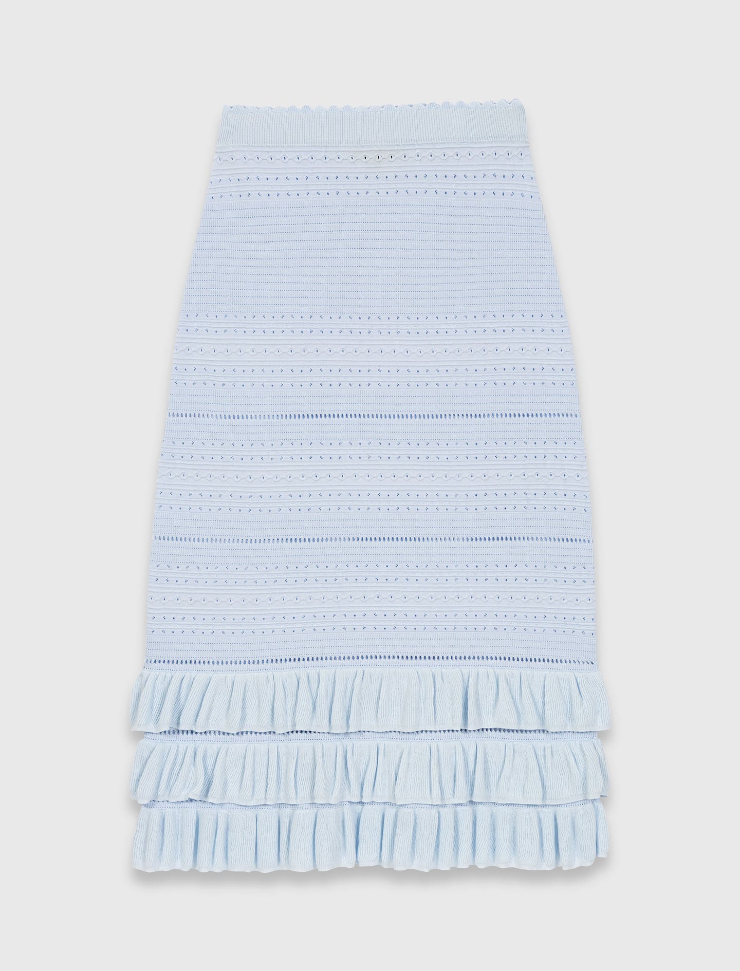 Maje Online / Long ruffled knit skirt