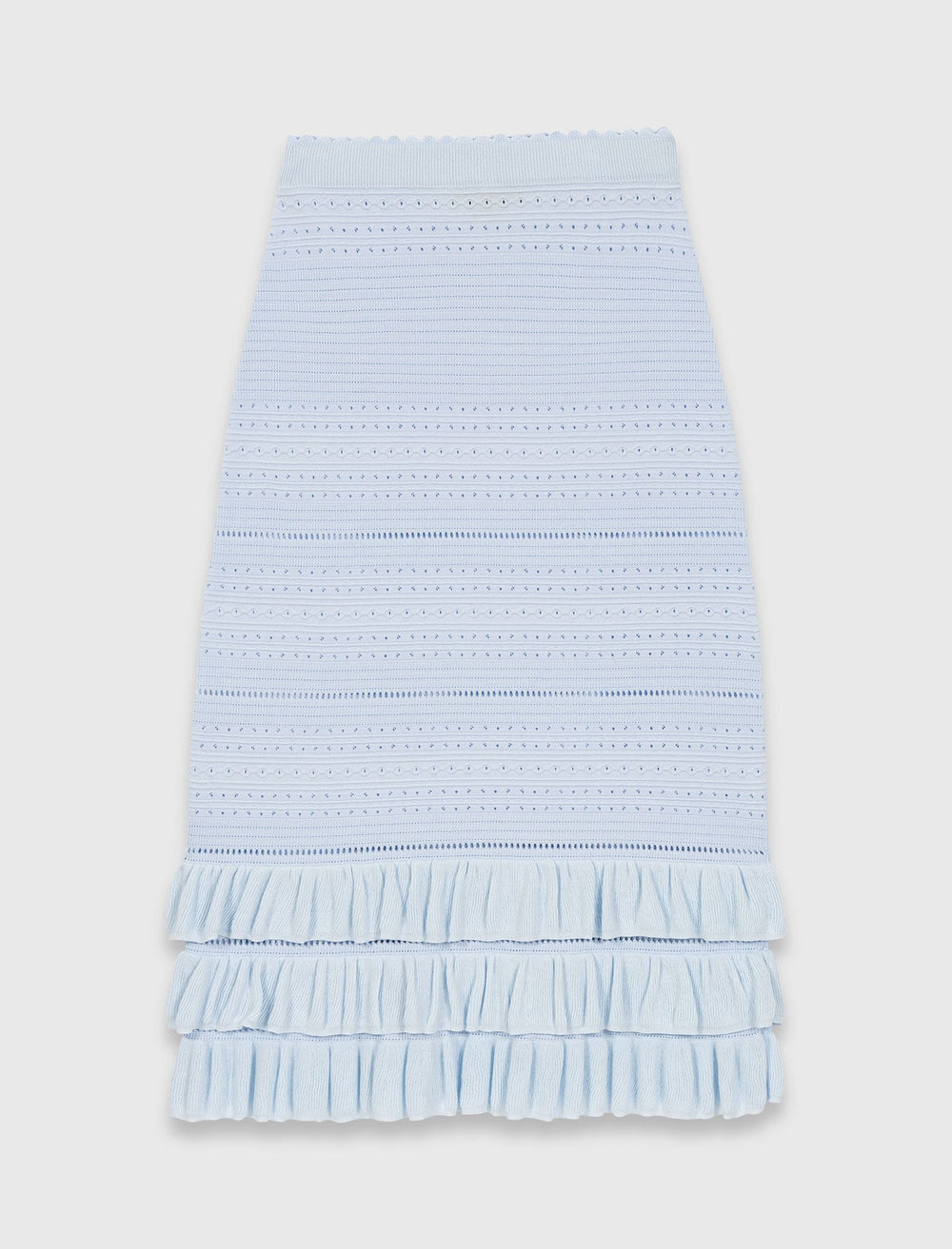 Maje Online / Long ruffled knit skirt