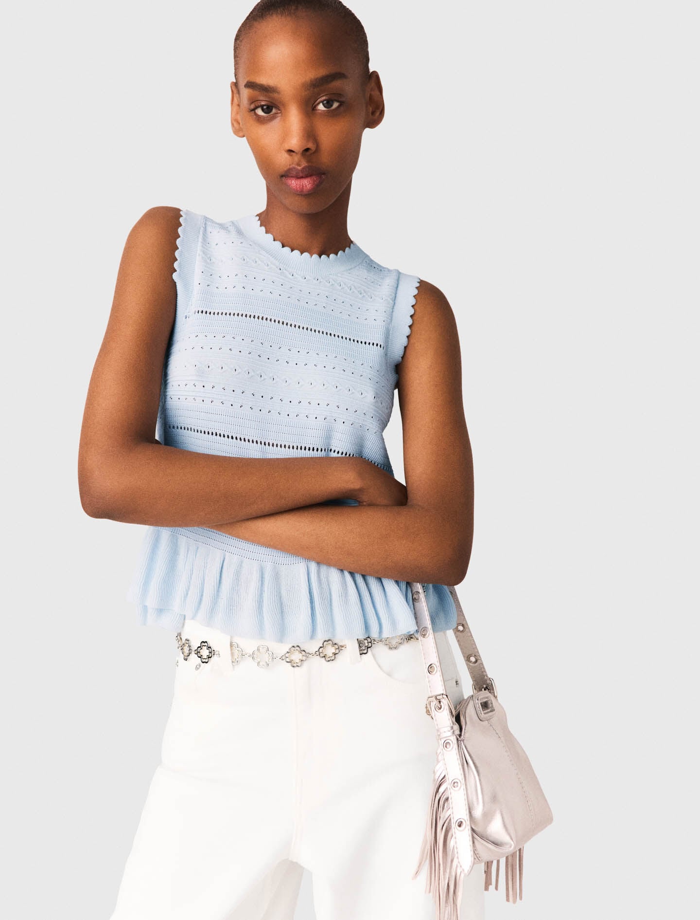 Maje Shop / Ruffled knit top