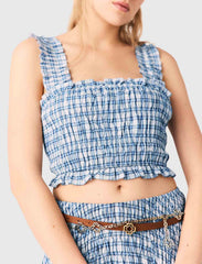 Maje On Sale / Smocked rhinestone cotton top