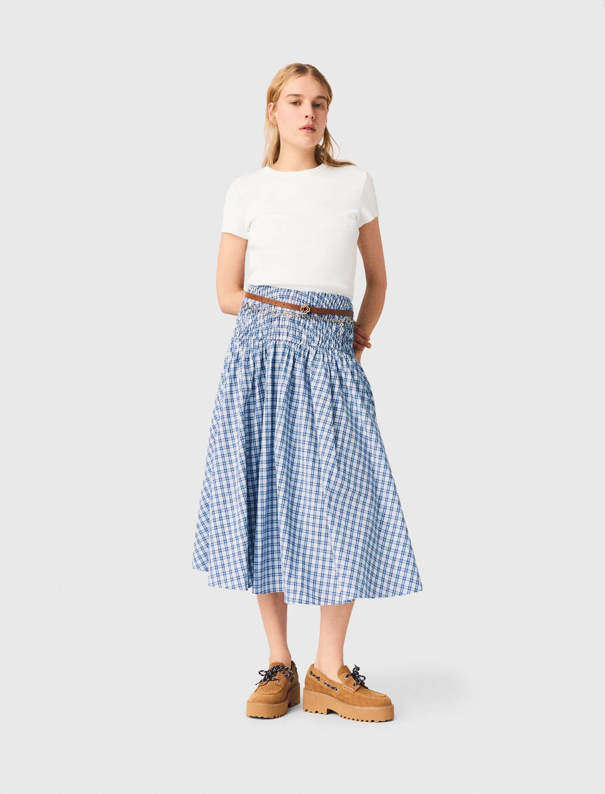Maje Outlet / Rhinestone cotton maxi skirt
