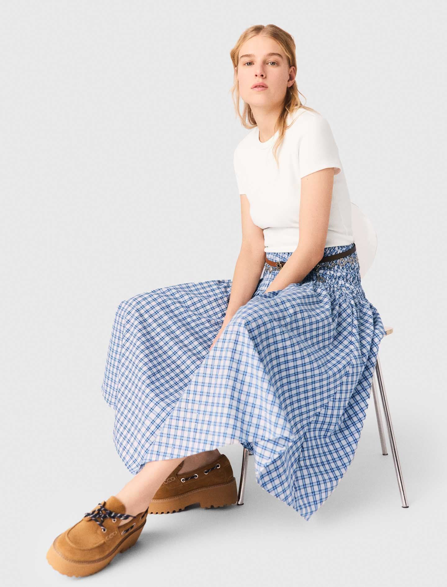 Maje Outlet / Rhinestone cotton maxi skirt