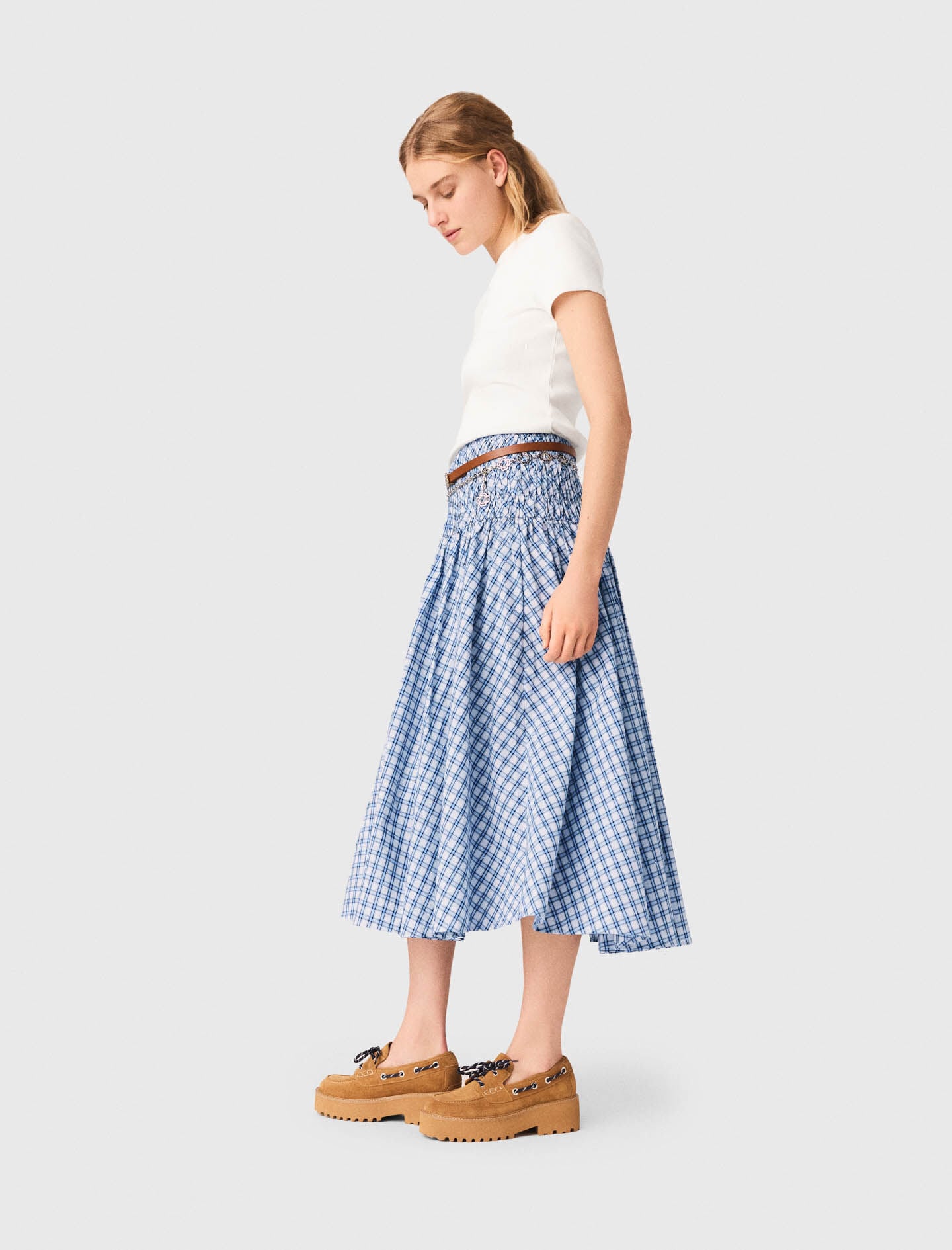 Maje Outlet / Rhinestone cotton maxi skirt